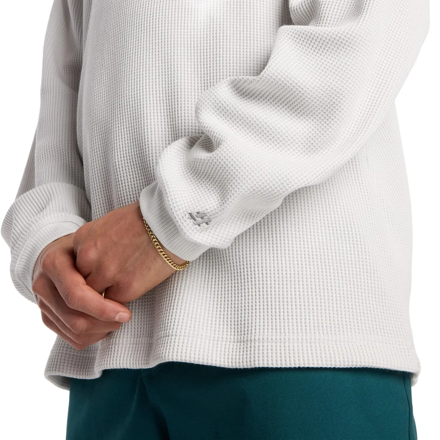 New Balance Numeric Waffle Knit LS Henley - White - Image 5