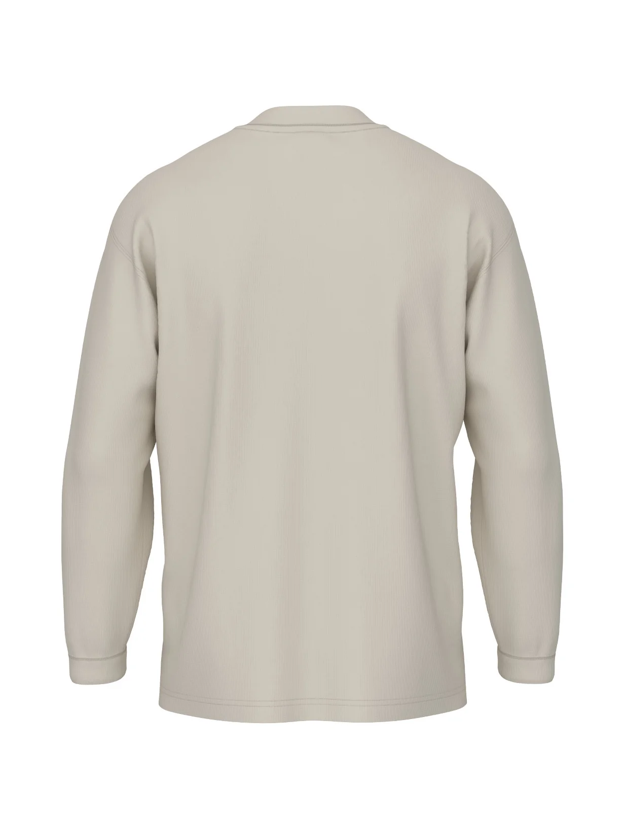 New Balance Waffle Knit Henley Longsleeve - Oatmeal Heather - Image 2