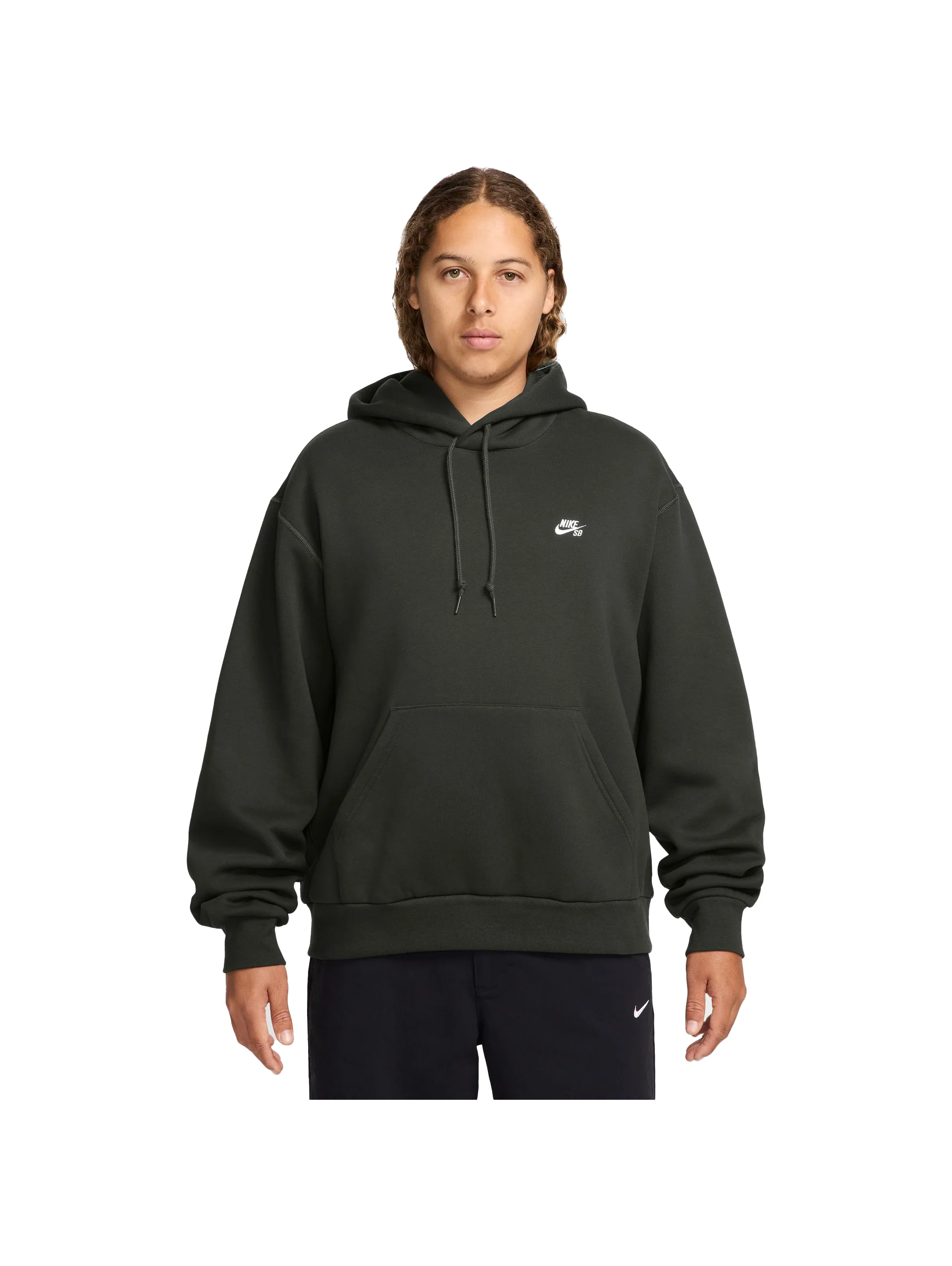 Nike SB Essential Logo PO Hoodie - Sequoia / White