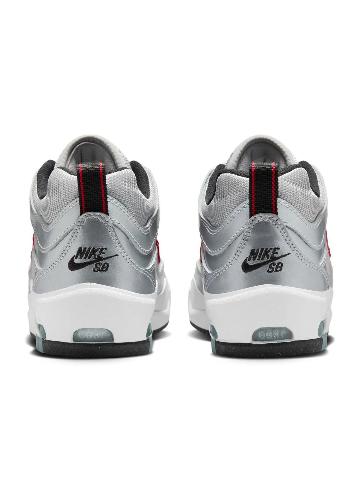 Nike SB Air Max Ishod - Metallic Silver / Varsity Red - Image 4