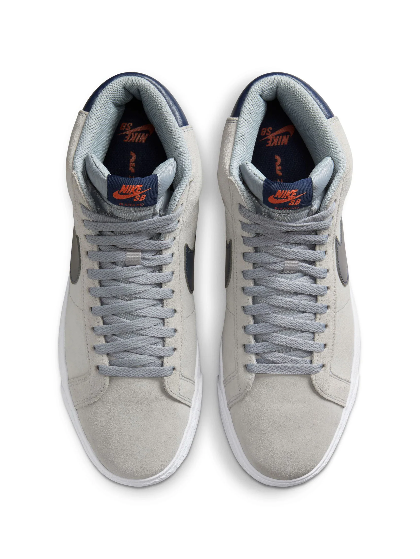 Nike SB Blazer Mid - Wolf Grey / Midnight Navy - Image 3