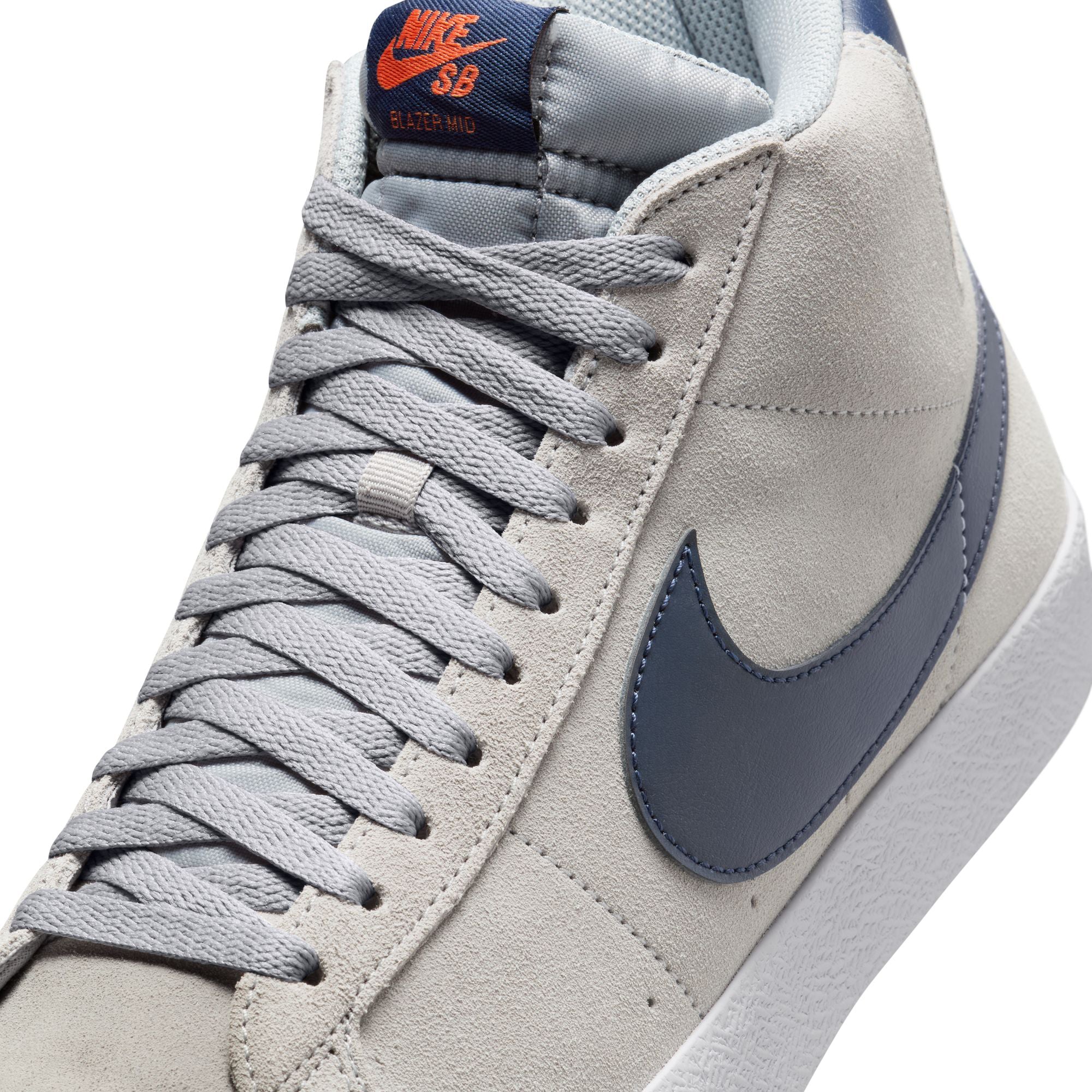 Nike SB Blazer Mid - Wolf Grey / Midnight Navy - Image 6