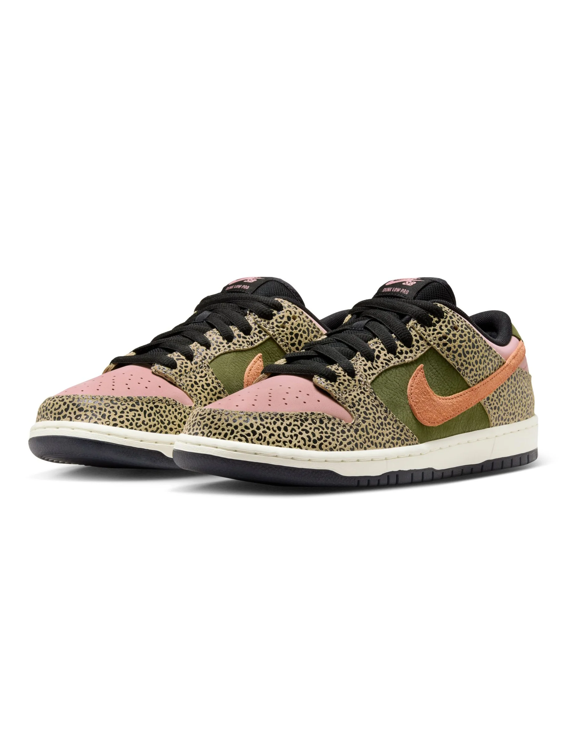 Nike SB Dunk Low Pro - Khaki / Amber Brown - Rough Green - Rust Pink - Image 2