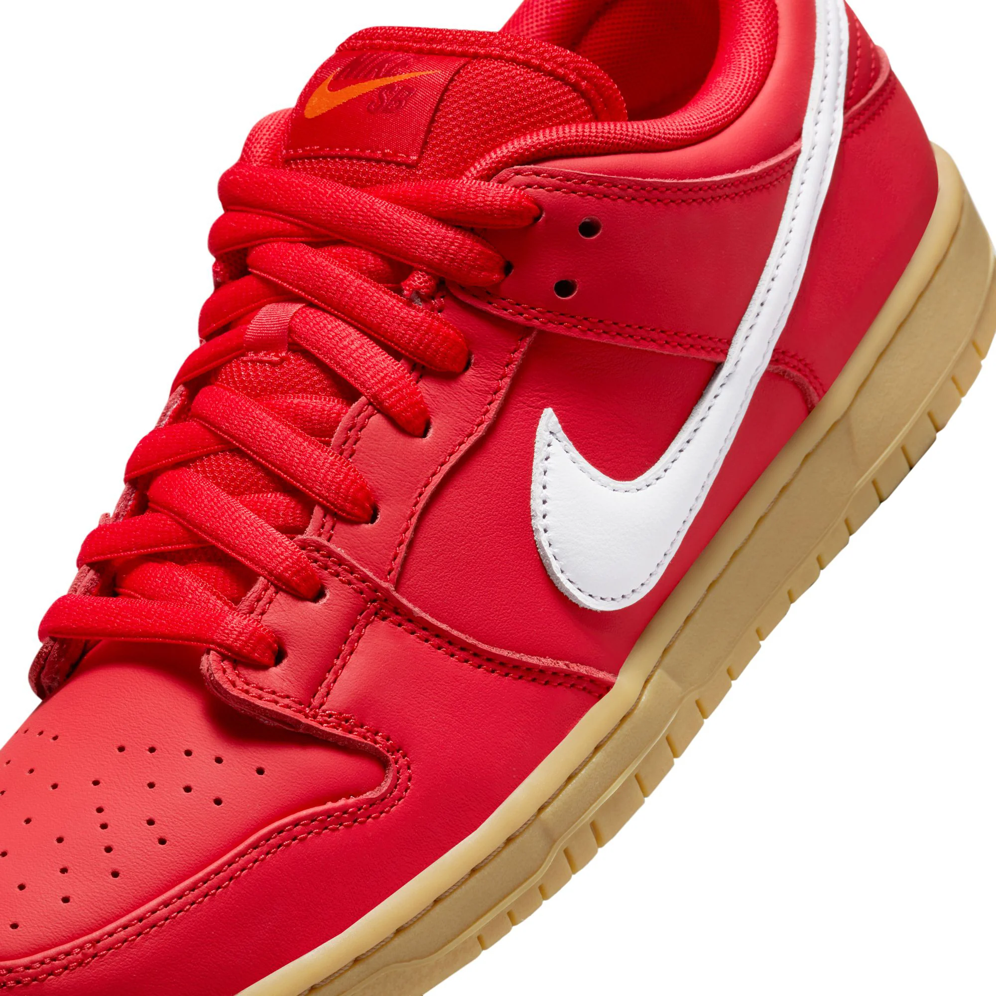 NIke Sb Dunk Low Pro Orange Label - University Red / White / Gum - Image 6