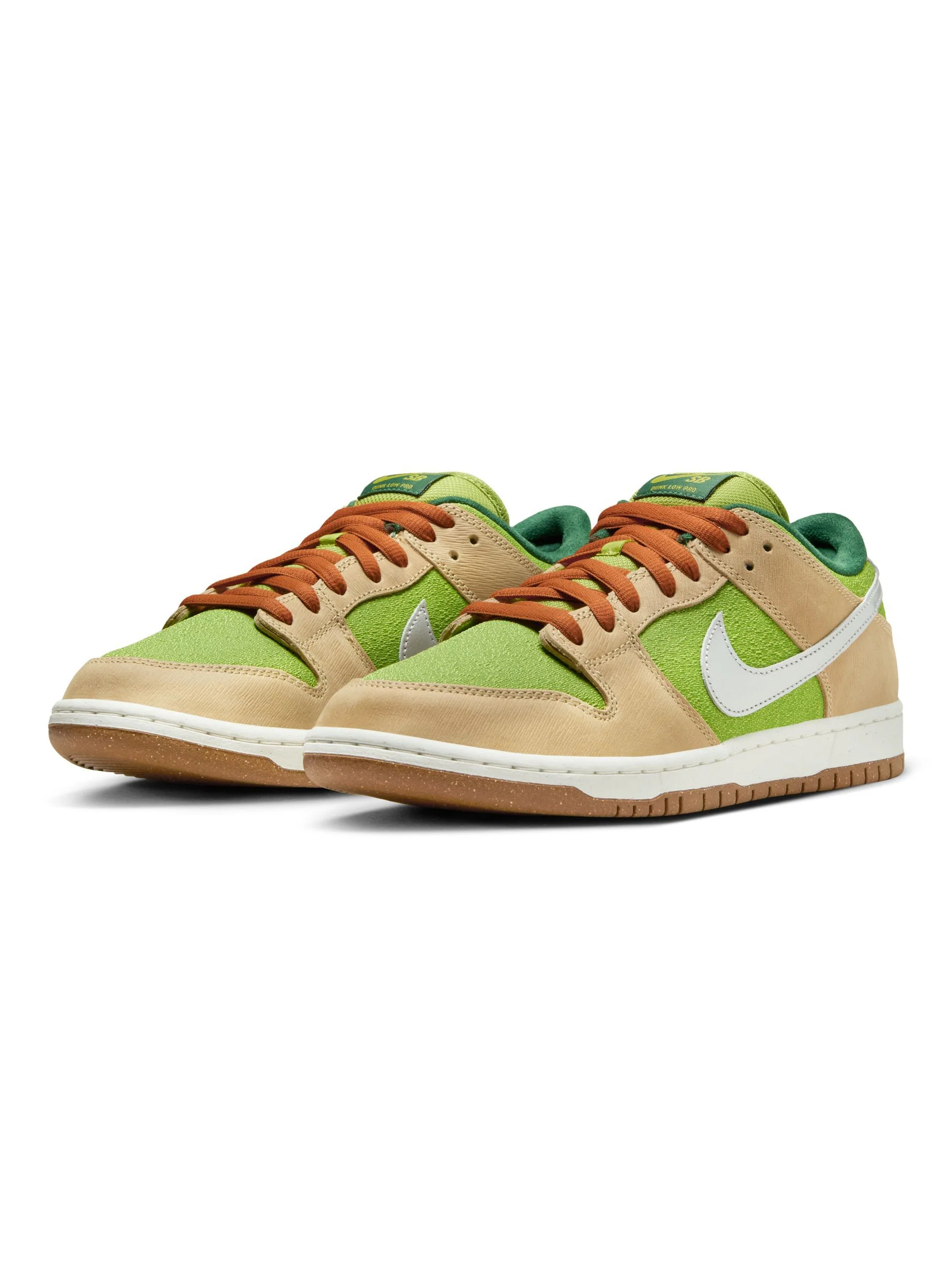Nike SB Dunk Low Pro - Sesame / Metallic Silver / Pear (Escargot) - Image 2
