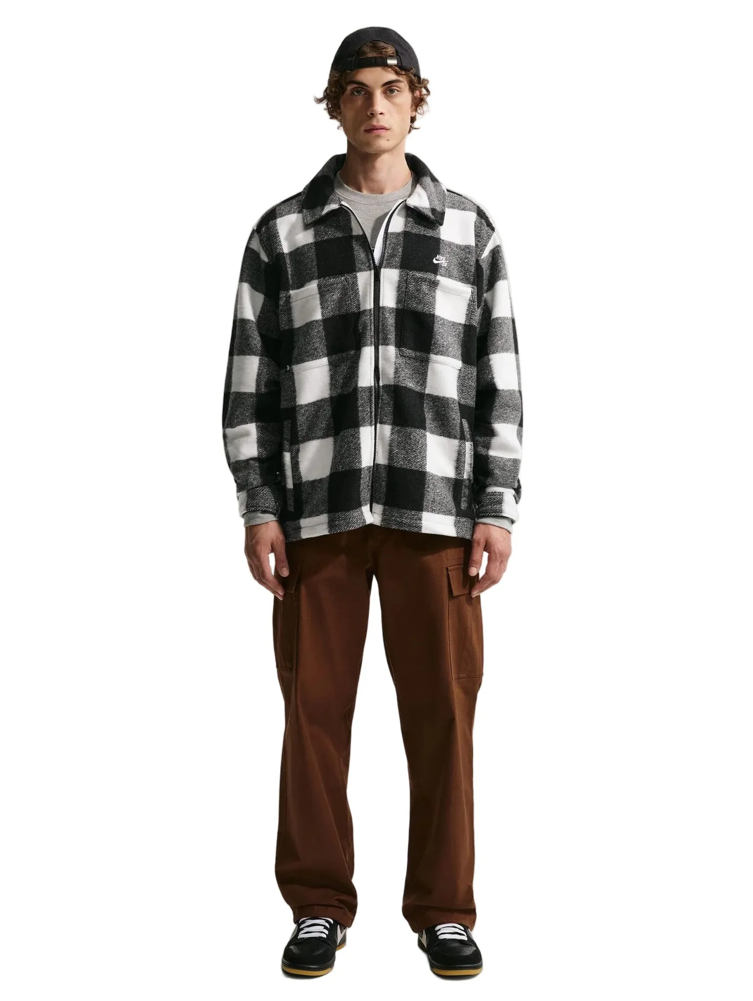 Nike SB Essential Skate Shirt Jacket - White / Black - Image 3