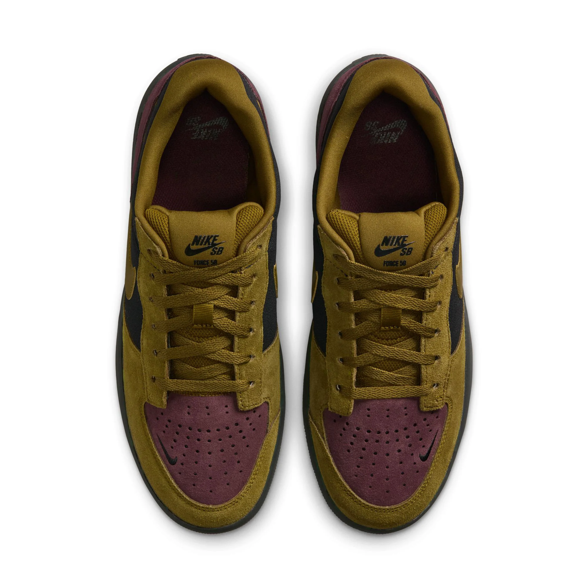 Nike SB Force 58 - Black / Olive Flak / Burgundy - Image 3