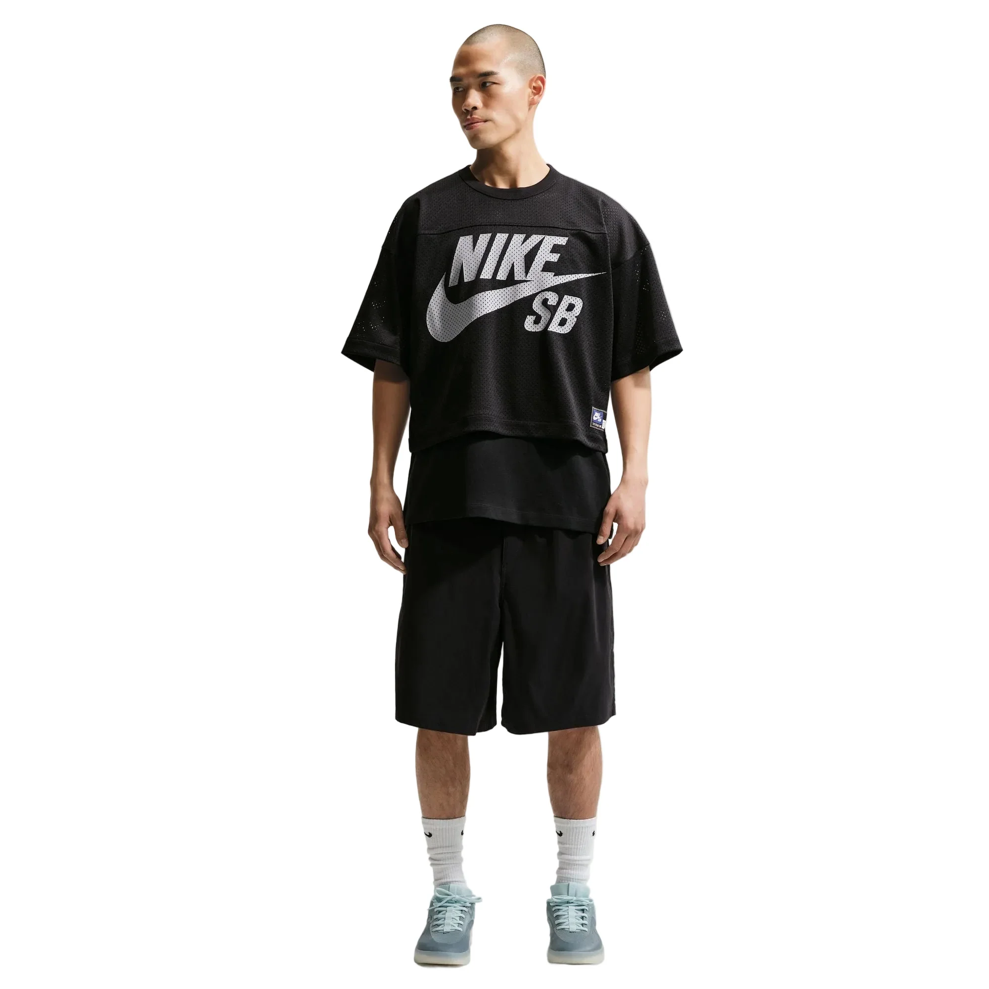 Nike SB Mesh Football Jersey Skate Top - Black - Image 2