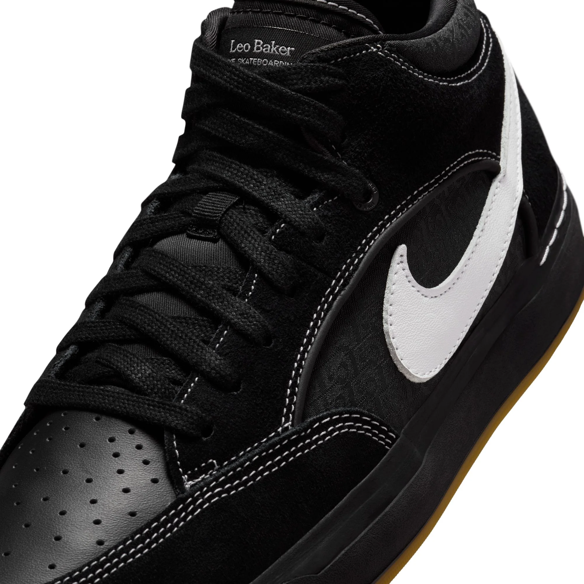Nike SB React Leo - Black / White / Gum - Image 6