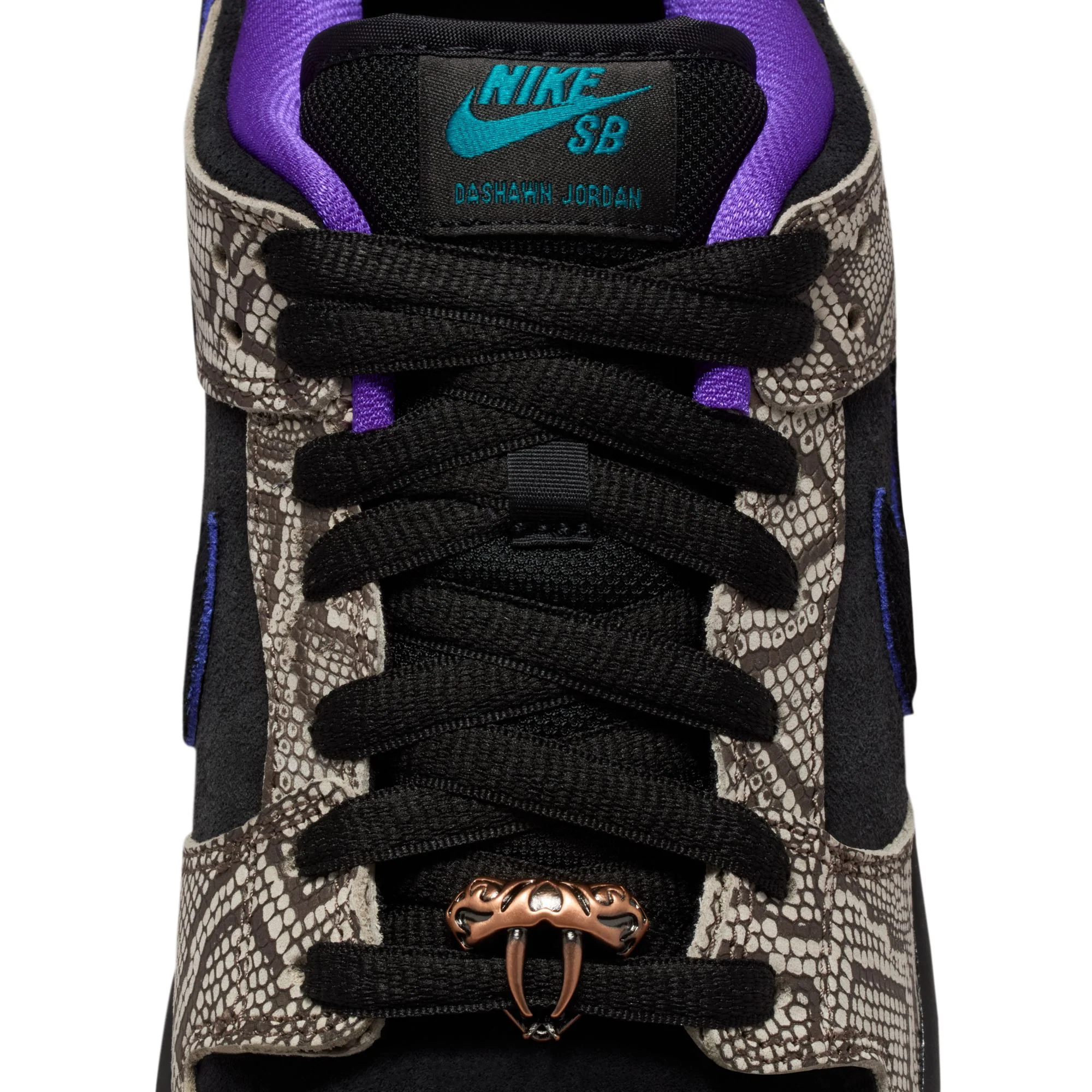 Nike SB x Dashawn Jordan Dunk Low Pro - String Black / Bright Spruce / Fierce Purple - Image 7