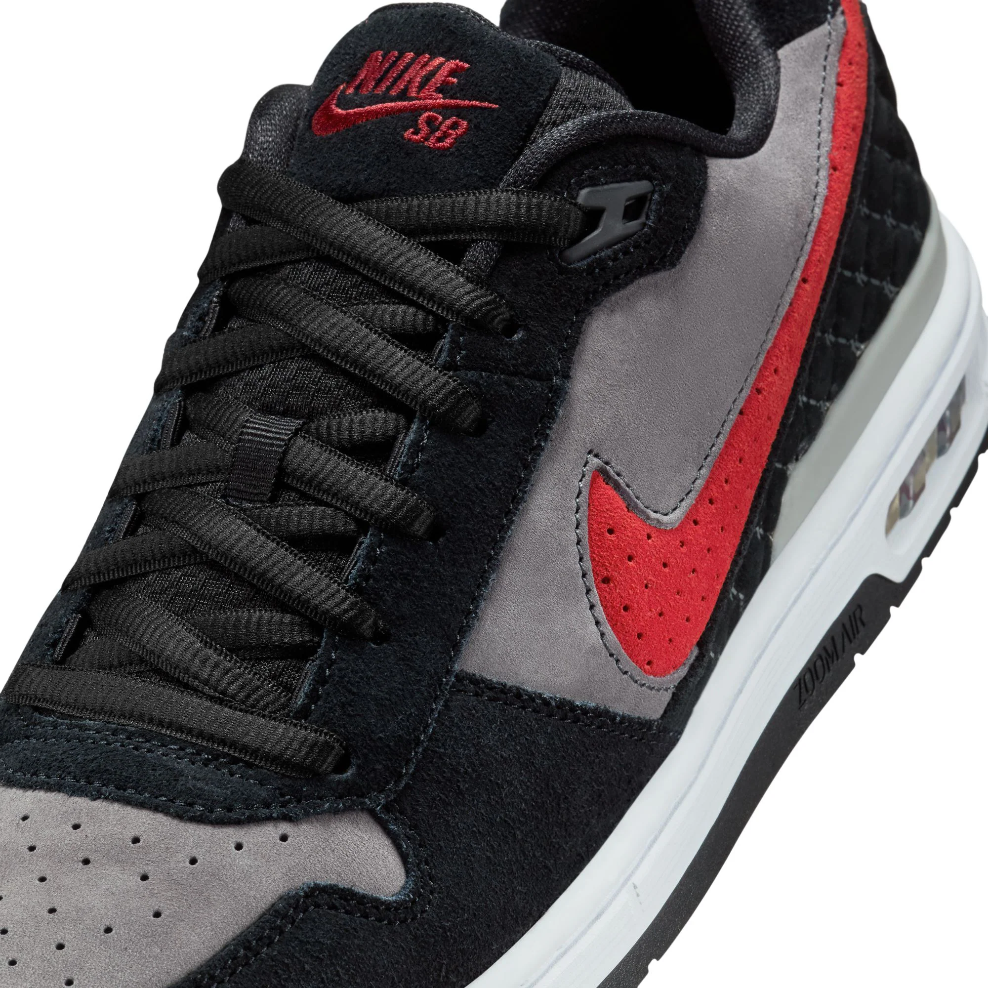 Nike SB Zoom Air Paul Rodriguez Low Qs - Black / Varsity Red - Flint Grey - Black - Image 6