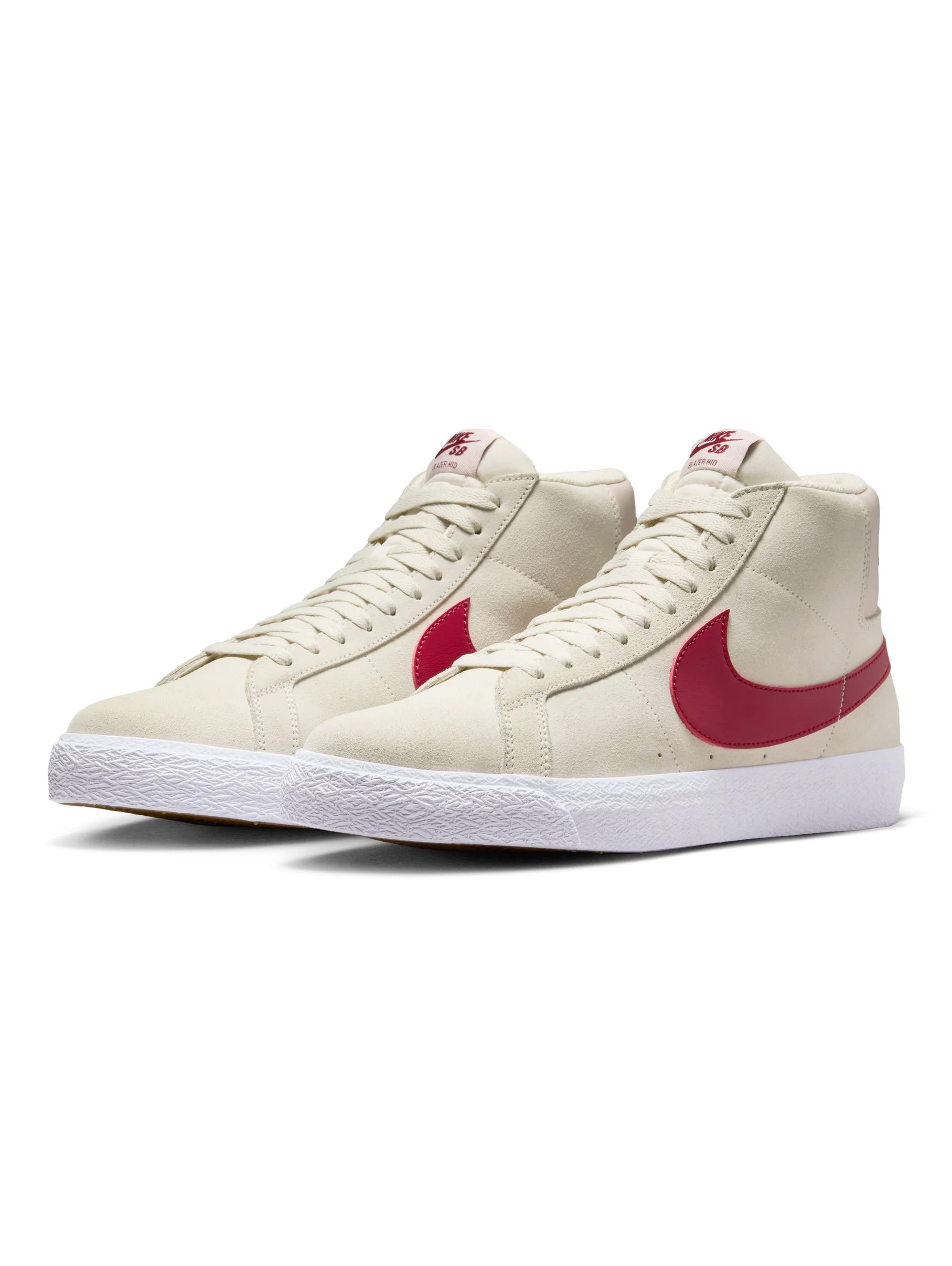 Nike SB Zoom Blazer Mid - Pale Ivory / Noble Red - Silt Red - White - Image 2