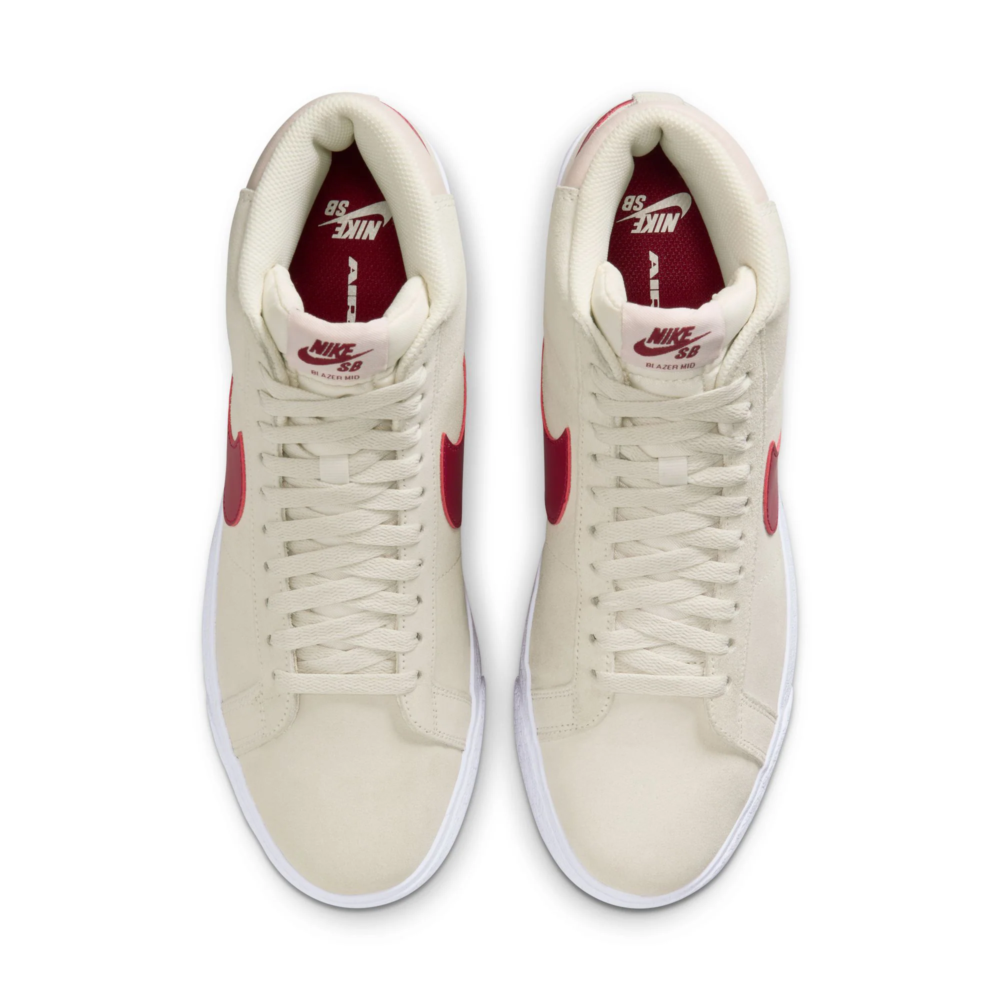 Nike SB Zoom Blazer Mid - Pale Ivory / Noble Red - Silt Red - White - Image 3