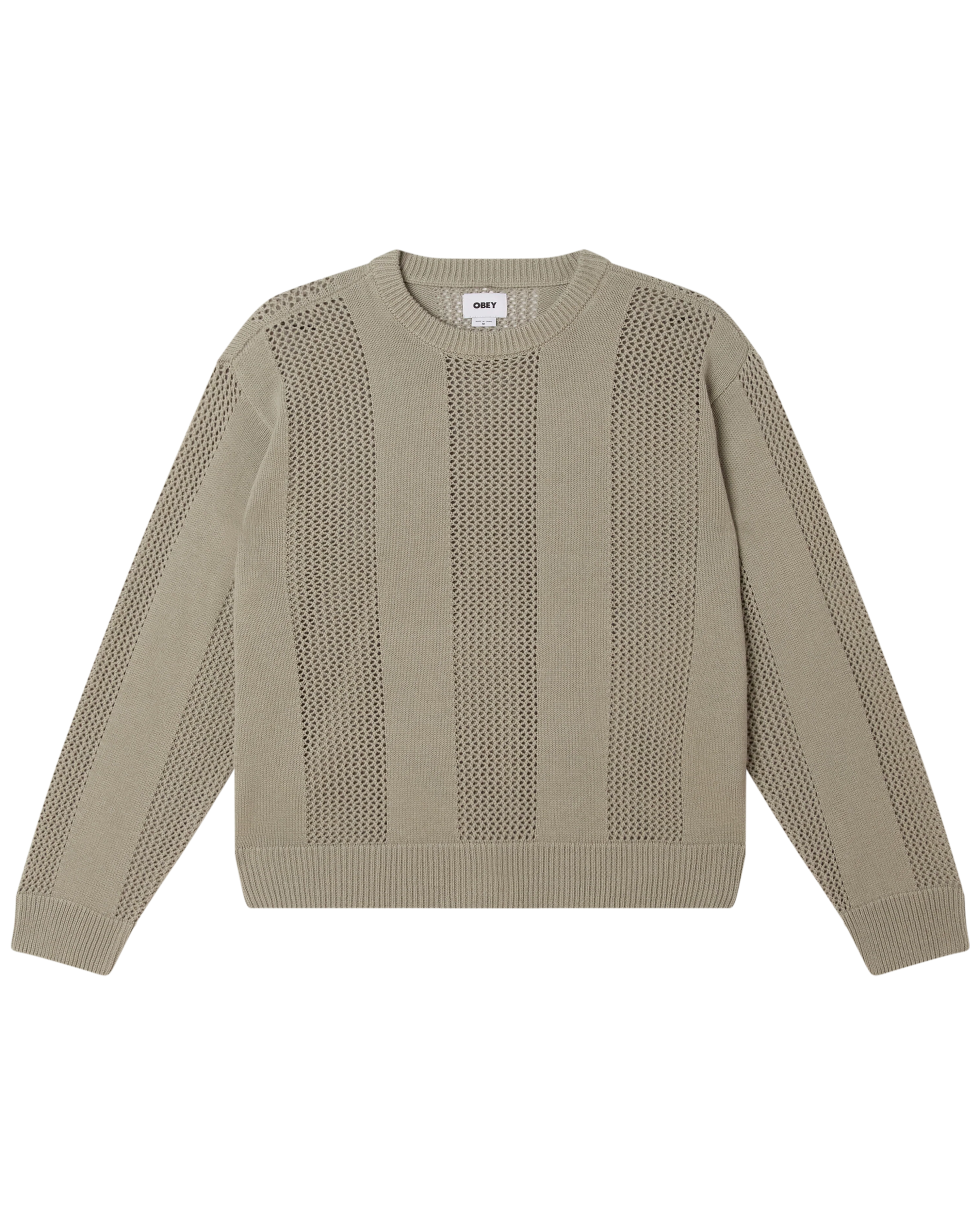 Obey Crochet Sweater - London Fog
