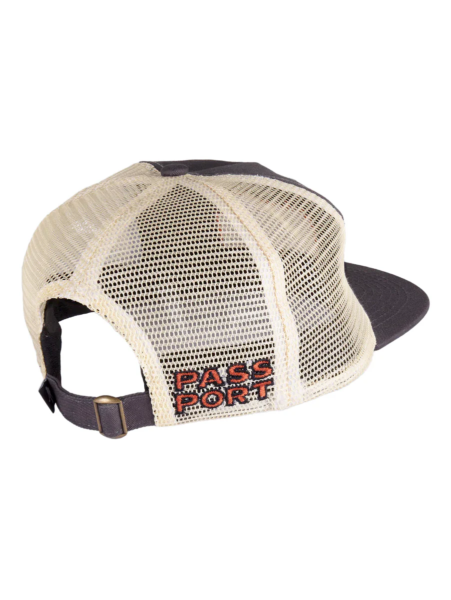 Pass Port Brush Fire Workers Trucker Cap - Tar / Off White - Image 2