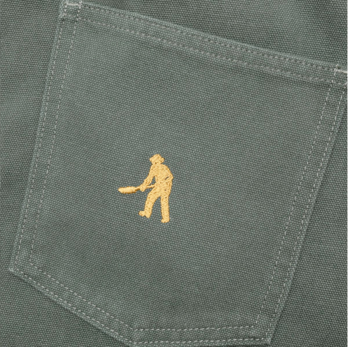 Pass-Port Double Knee Diggers Club Pant - Washed Forest Green - Image 4
