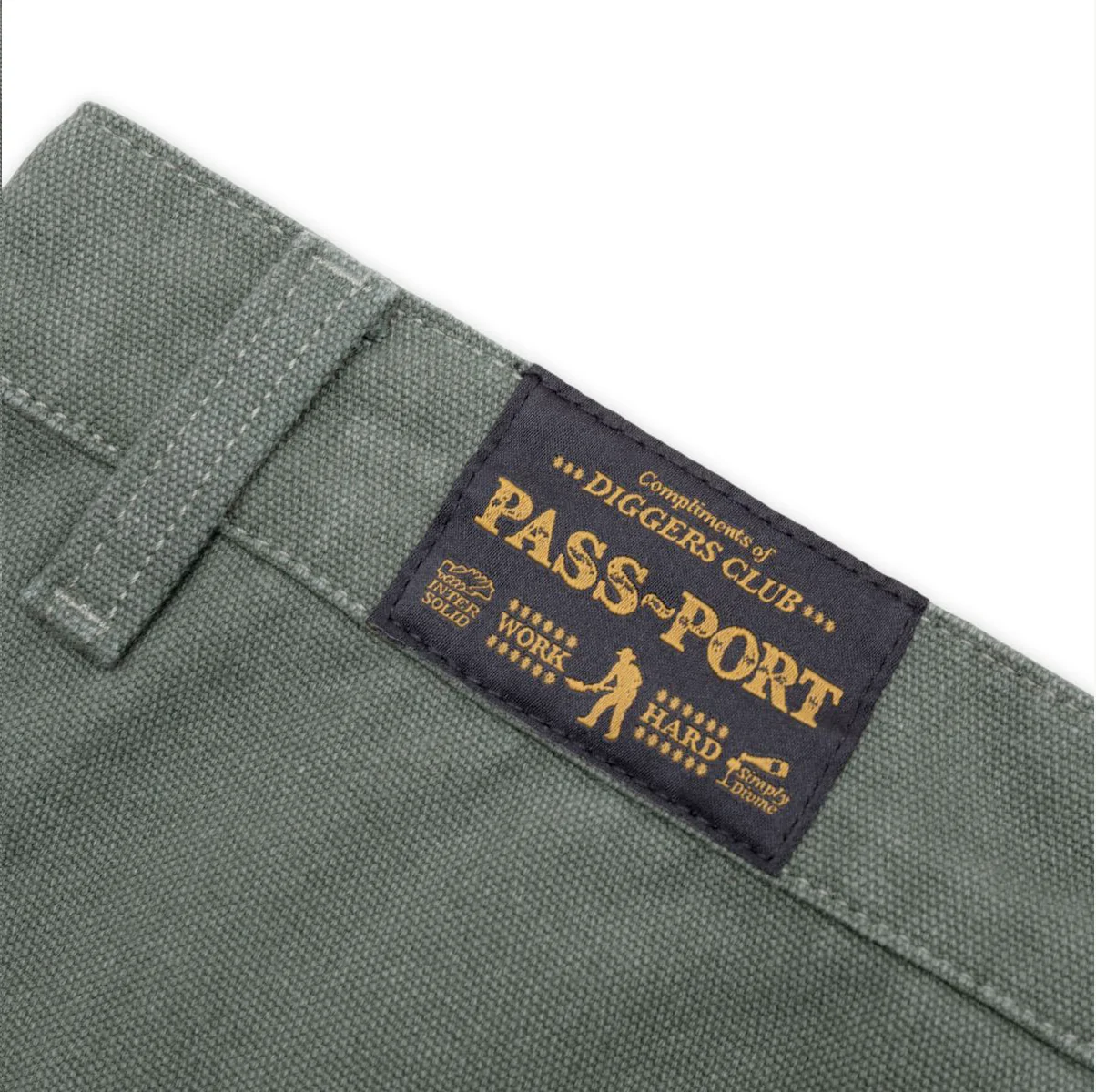 Pass-Port Double Knee Diggers Club Pant - Washed Forest Green - Image 5