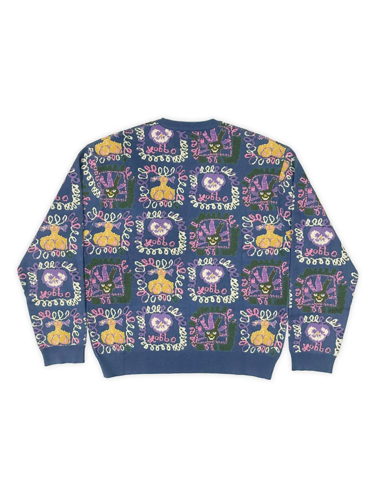 Pass-Port Faces Knit Sweater - Harbour Blue - Image 2