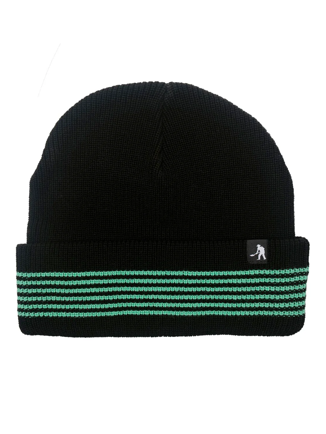 Pass-Port Organic Cotton Stripe Knit Beanie - Black / Green