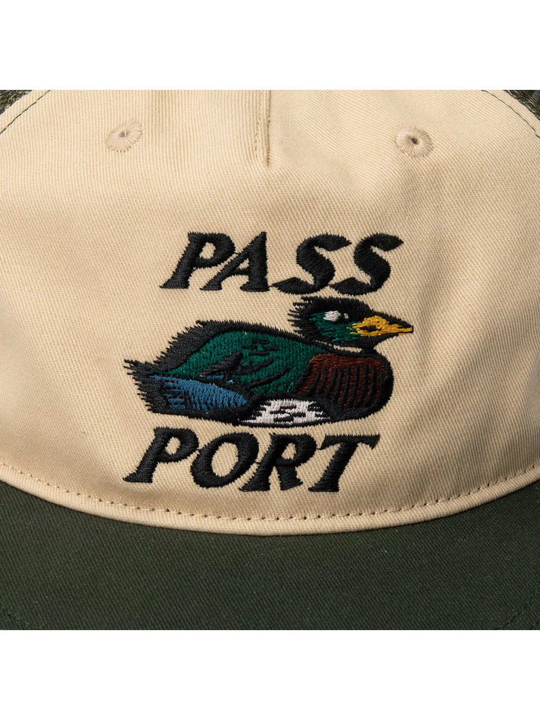Passport Fast Duck Workers Trucker - Cream / Elm - Image 2