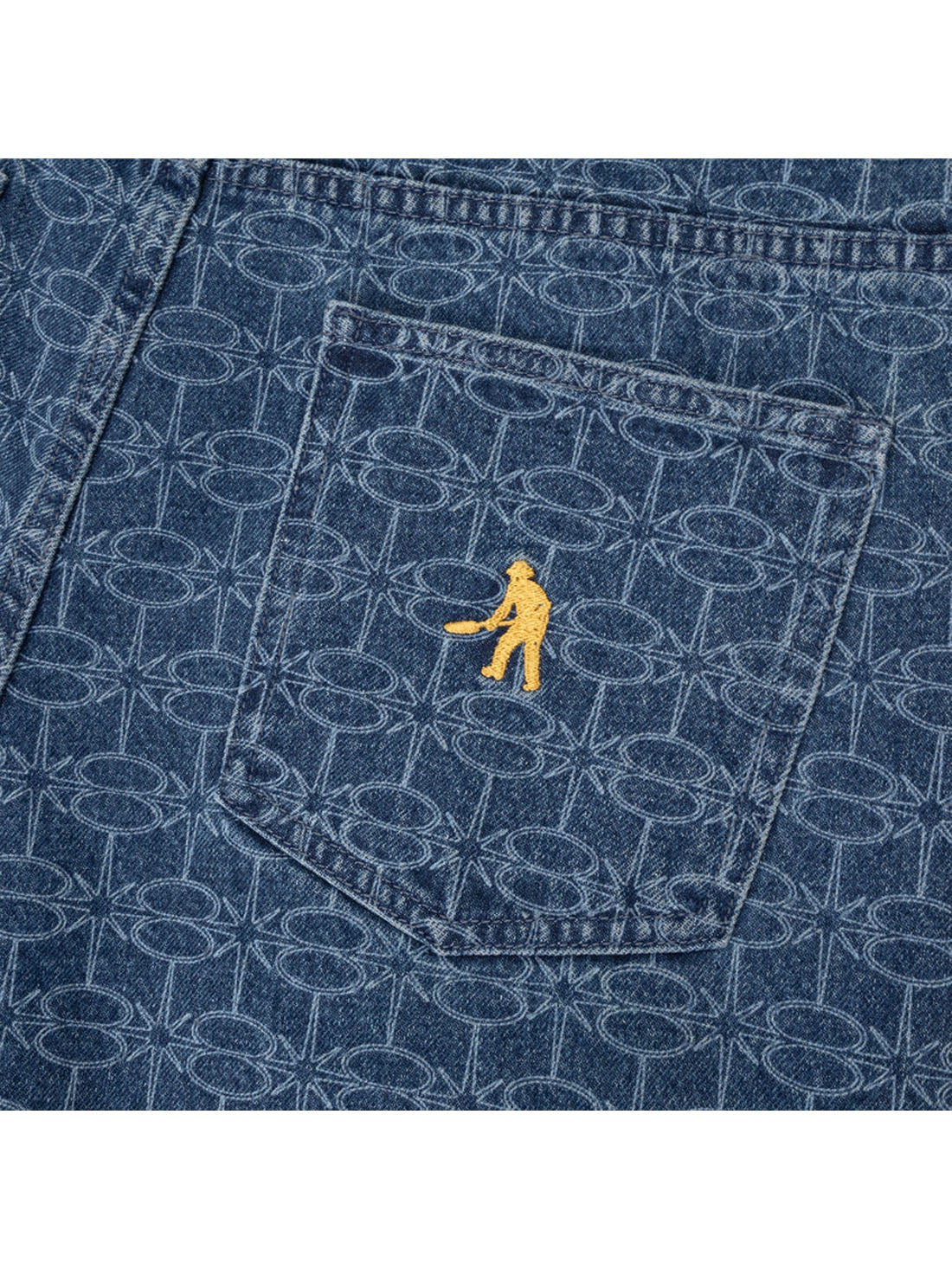 Passport Soap Sparkle Workers Club Jean Short - Washed Dark Indigo - Image 4