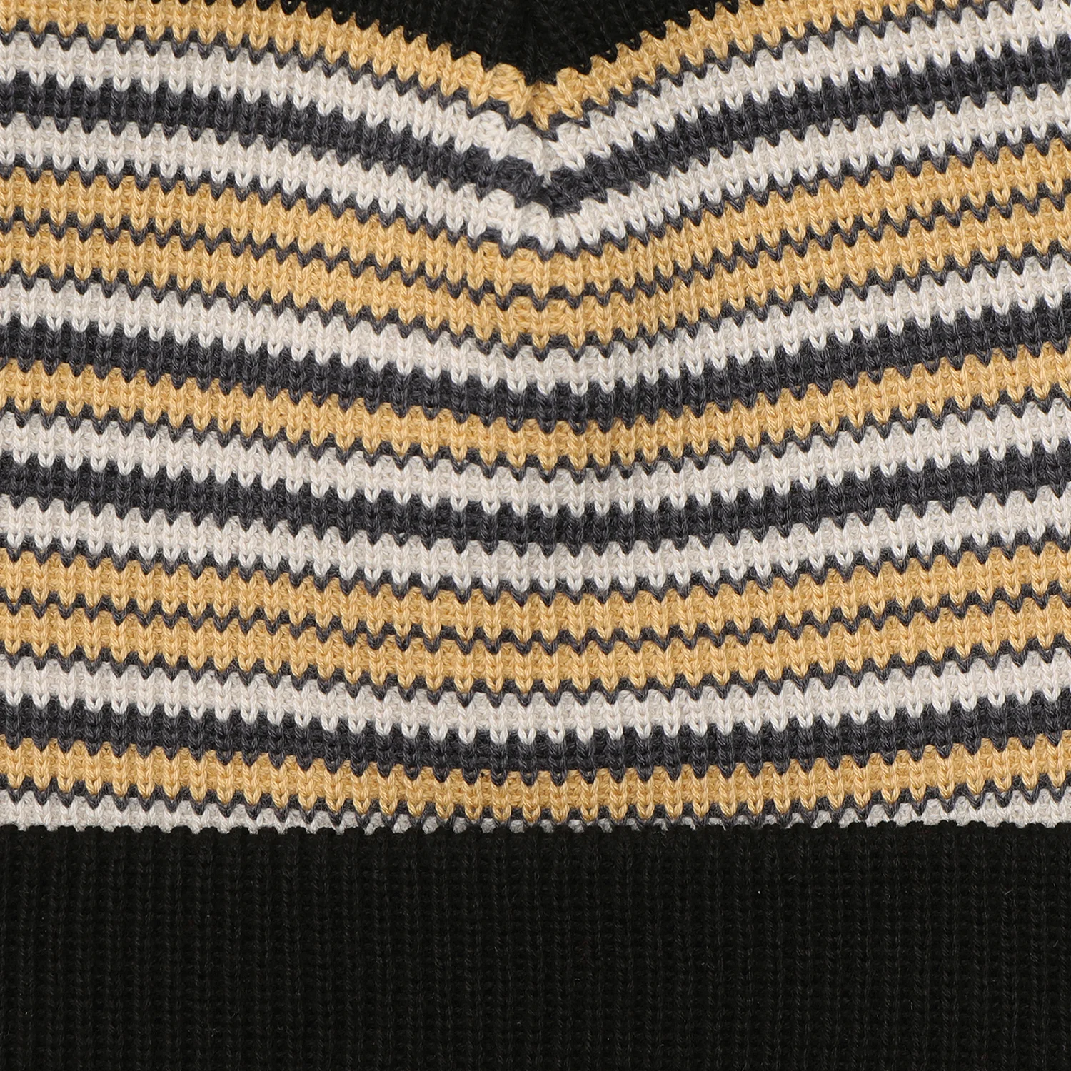 Passport Striped Organic Knit Beanie - Black - Image 2