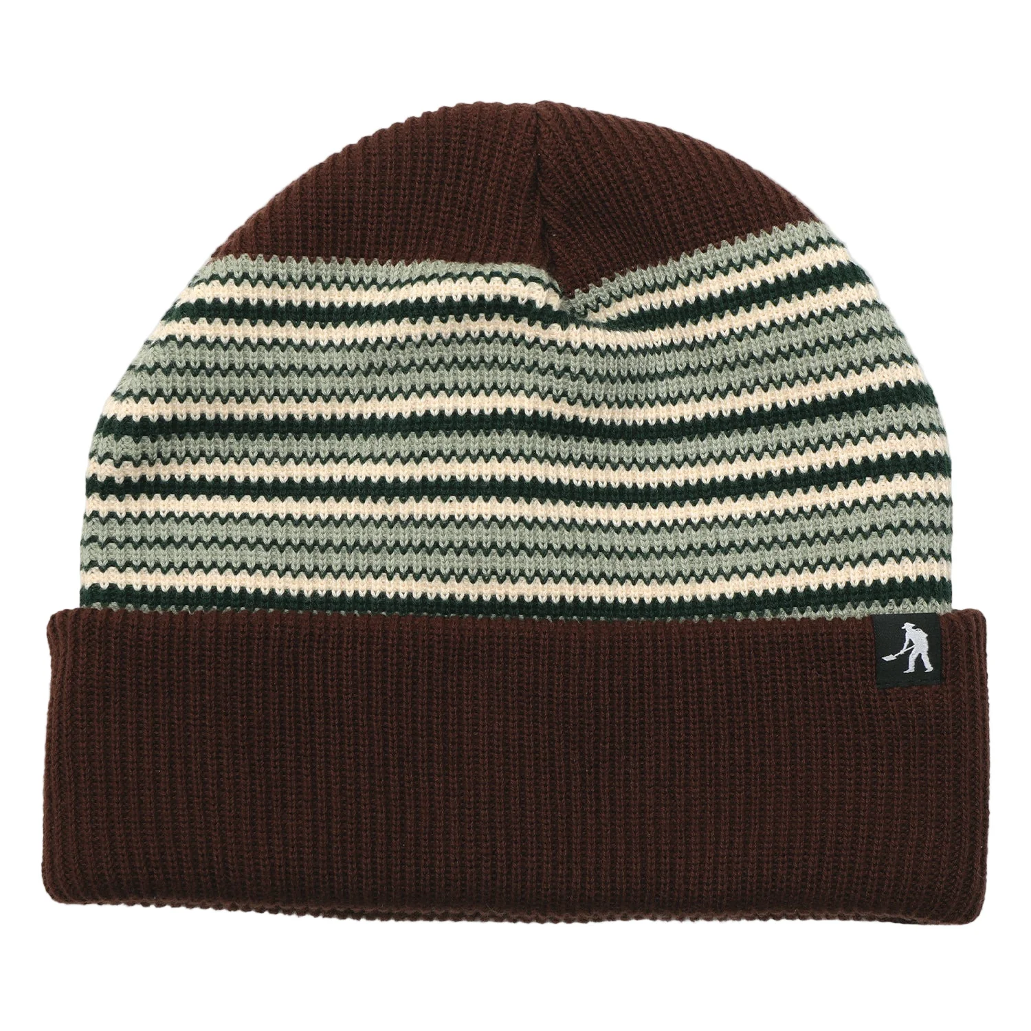 Passport Striped Organic Knit Beanie - Chocolate
