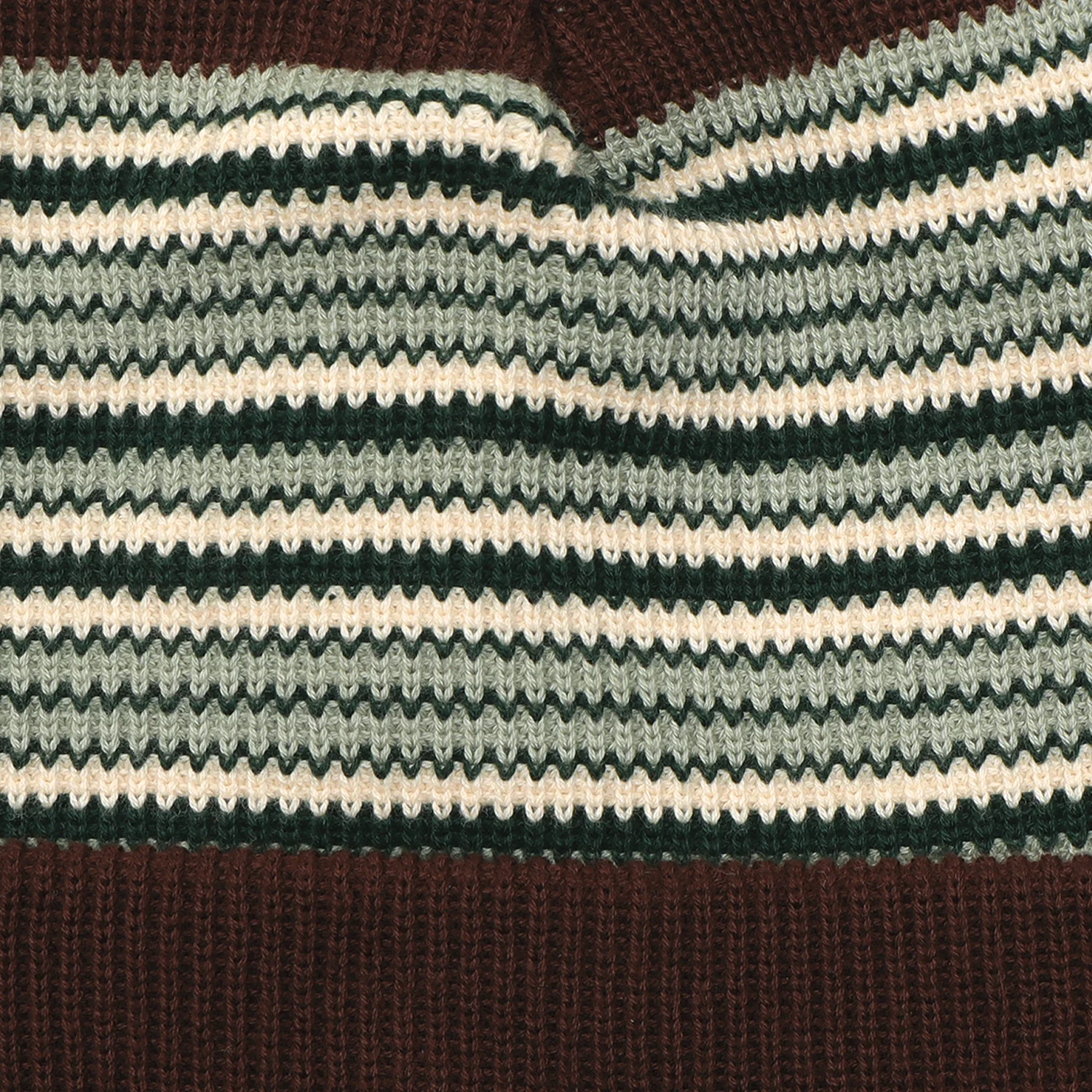 Passport Striped Organic Knit Beanie - Chocolate - Image 2