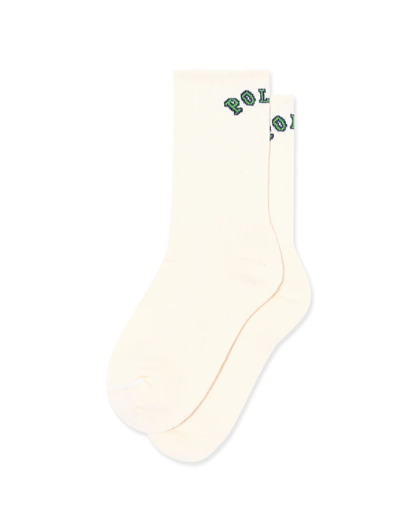 Polar College Logo Rib Socks - Cloud White