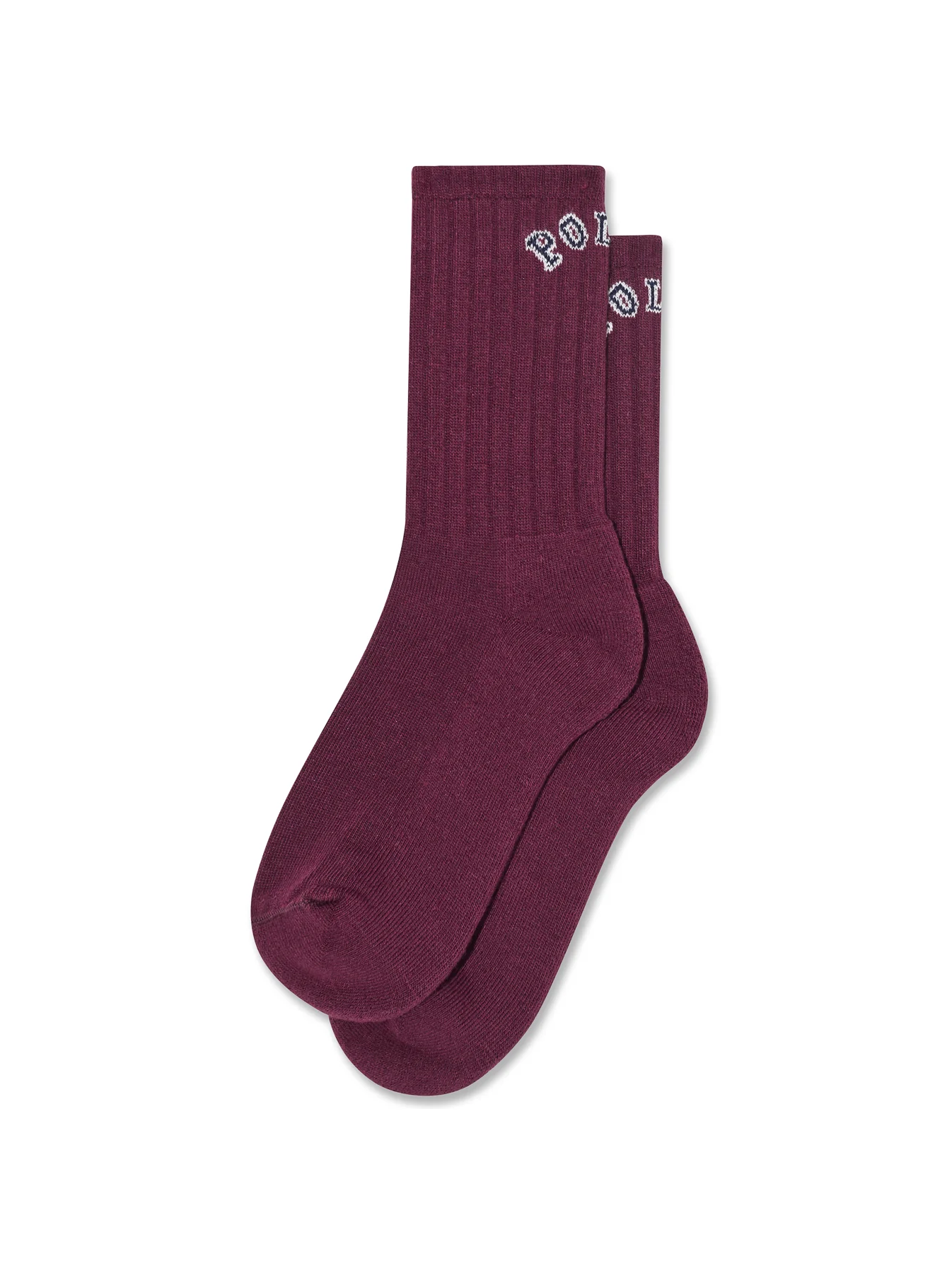 Polar College Logo Rib Socks - Wine