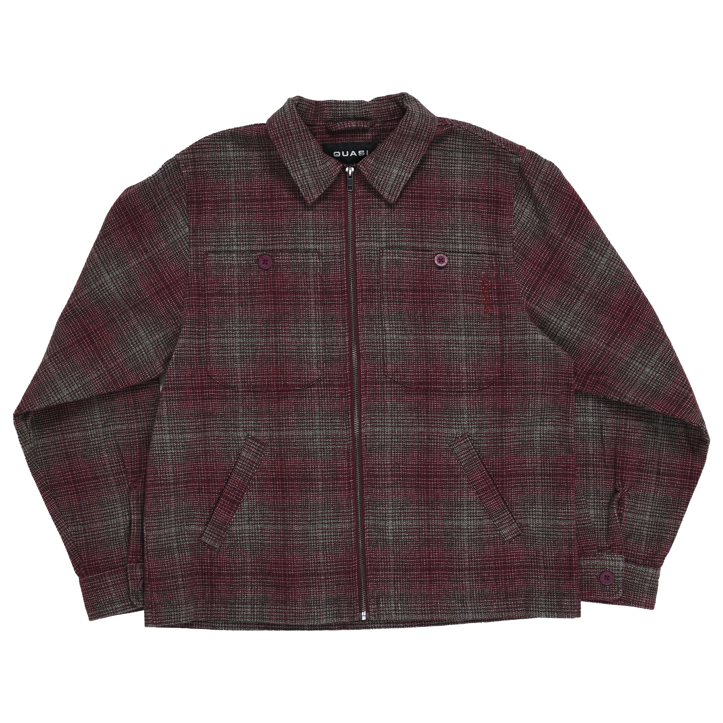 Quasi Grain Full Zip Shirt Jacket - Red