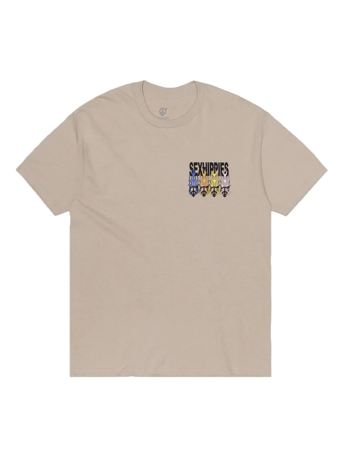 Sexhippies Flame Circle Tee - Sand - Image 2