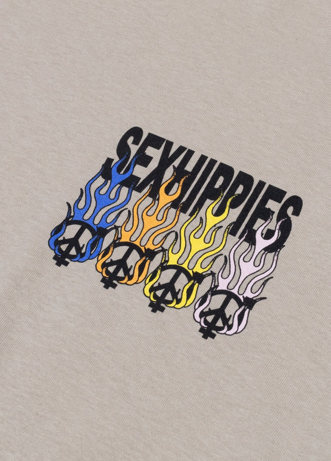 Sexhippies Flame Circle Tee - Sand - Image 3