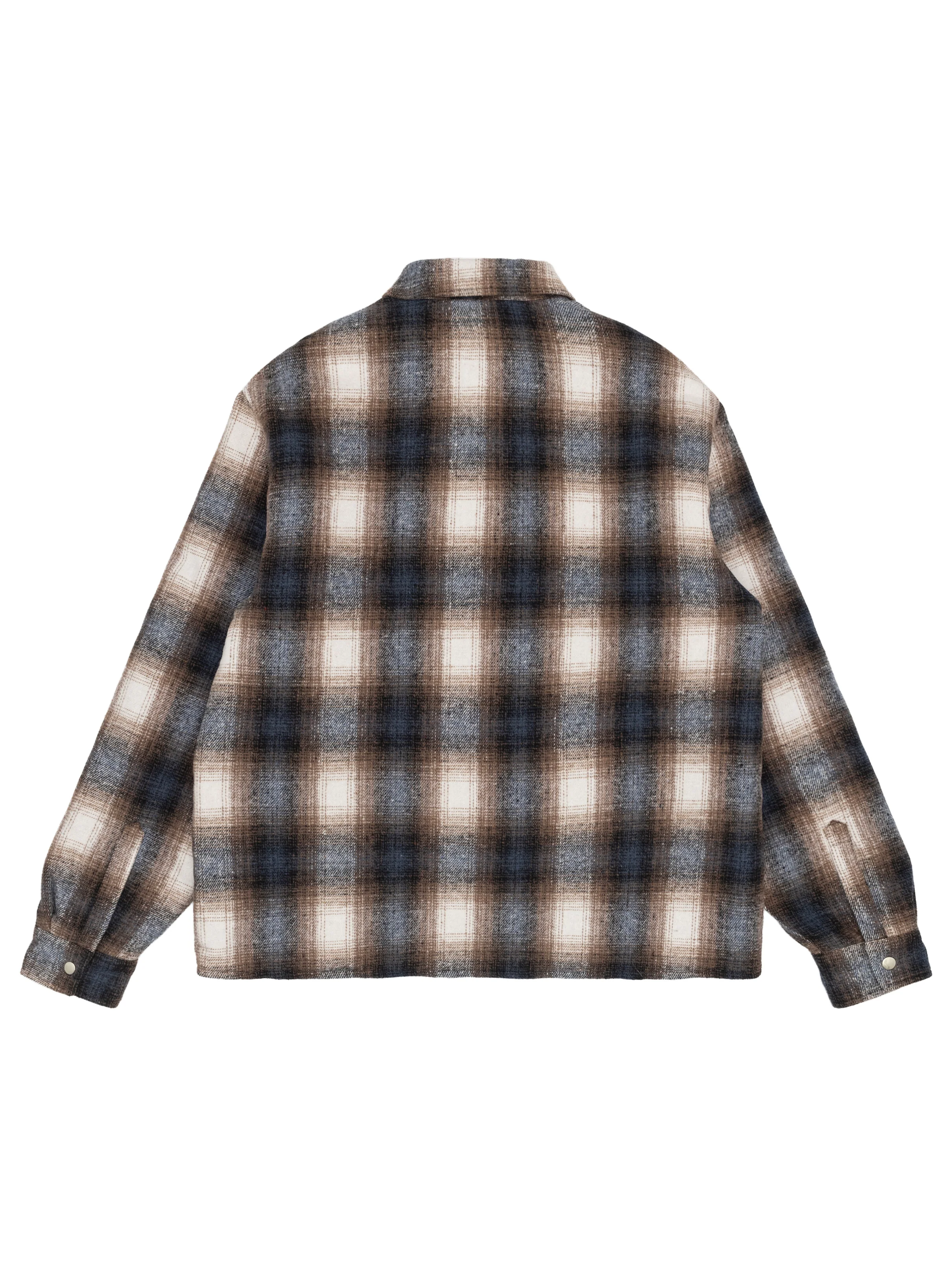 Sexhippies Insulated Snap Flannel Shirt - Navy / Brown / White - Image 2
