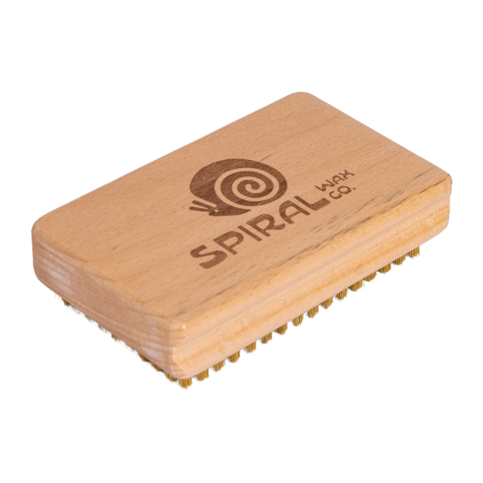 Spiral Brass Wax Brush - Natural Wood