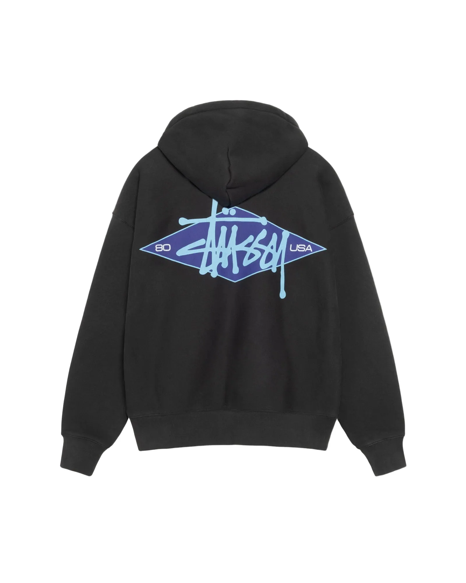 Stussy Basic Diamond Zip Hood - Black