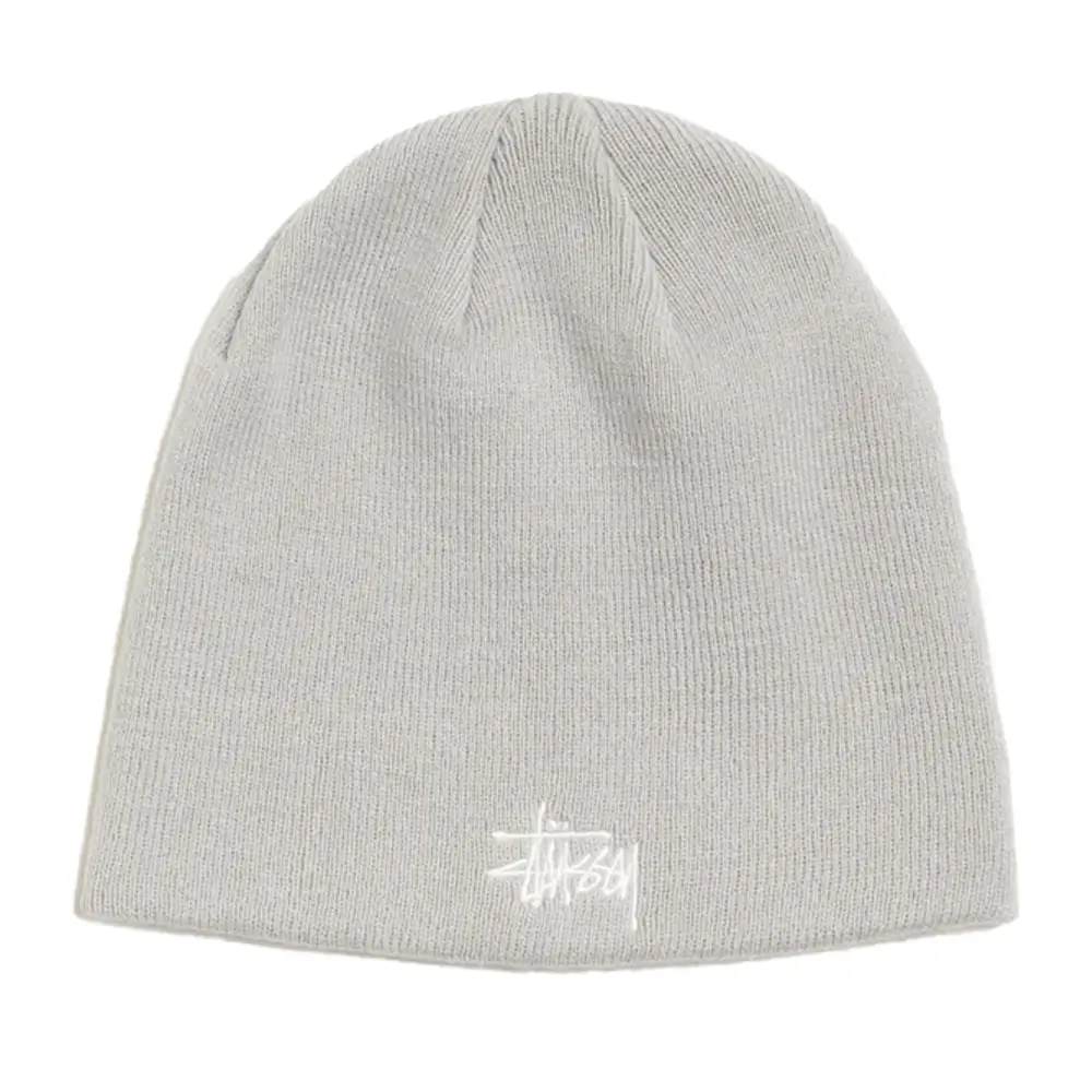 Stussy Basic Skullcap Beanie - Heather Grey