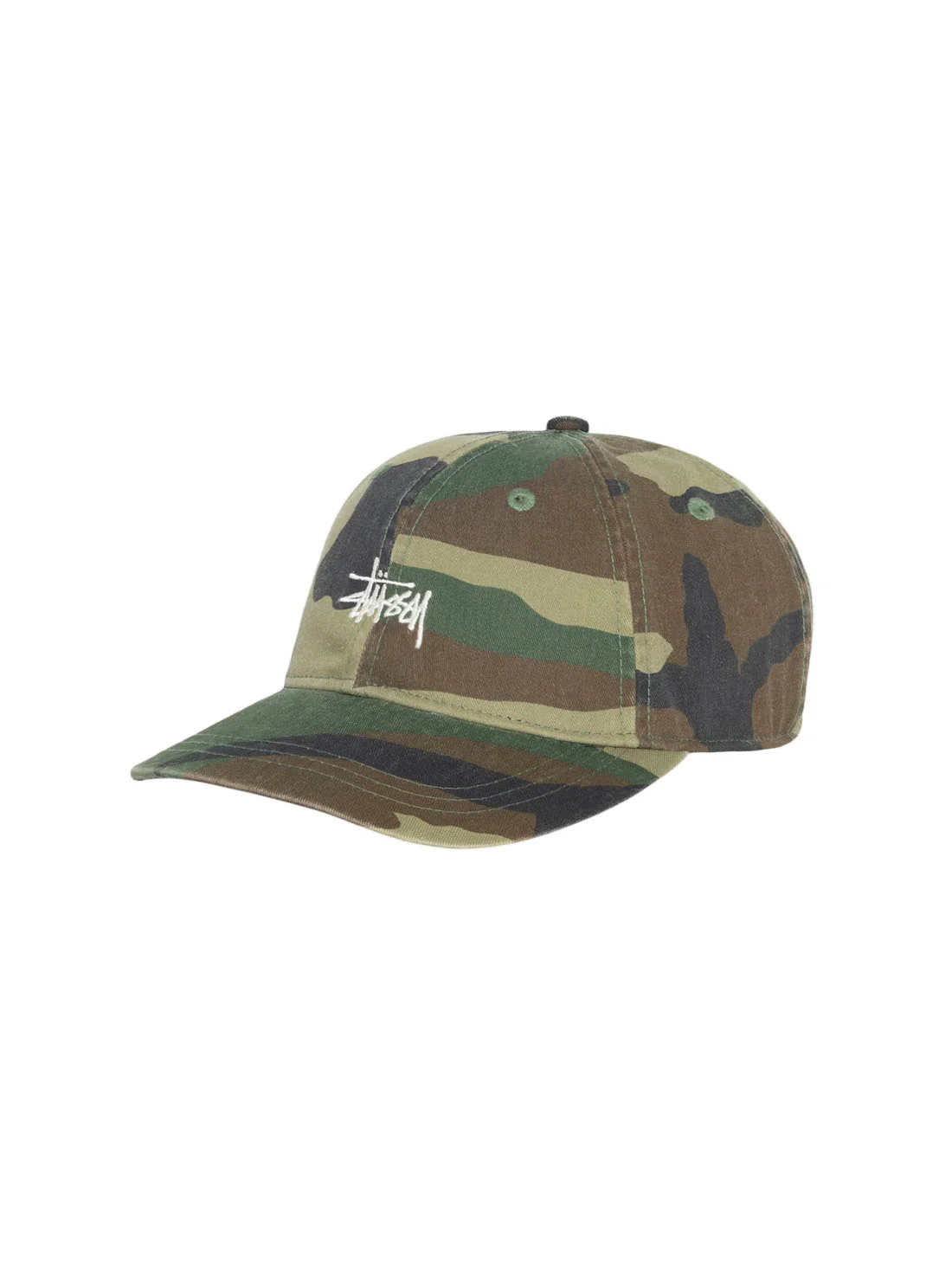 Stussy Basic Washed Low Pro Cap - Woodland Camo - Image 2