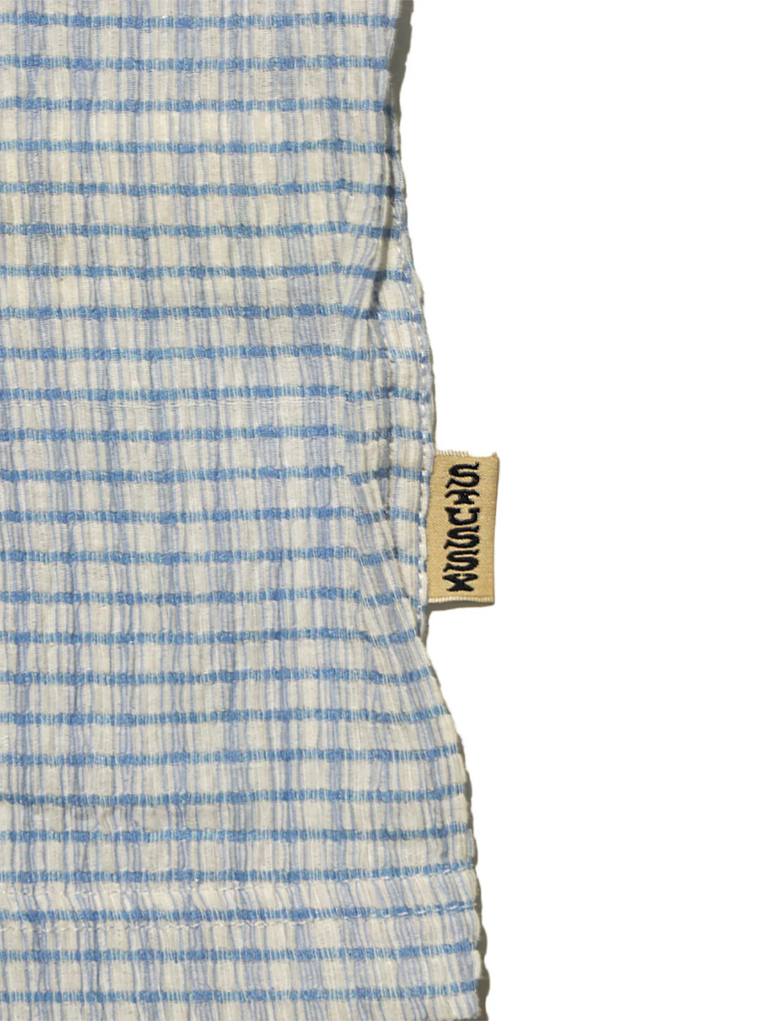 Stussy Boxy Flat Hem Crinkled Shirt - Blue Check - Image 2