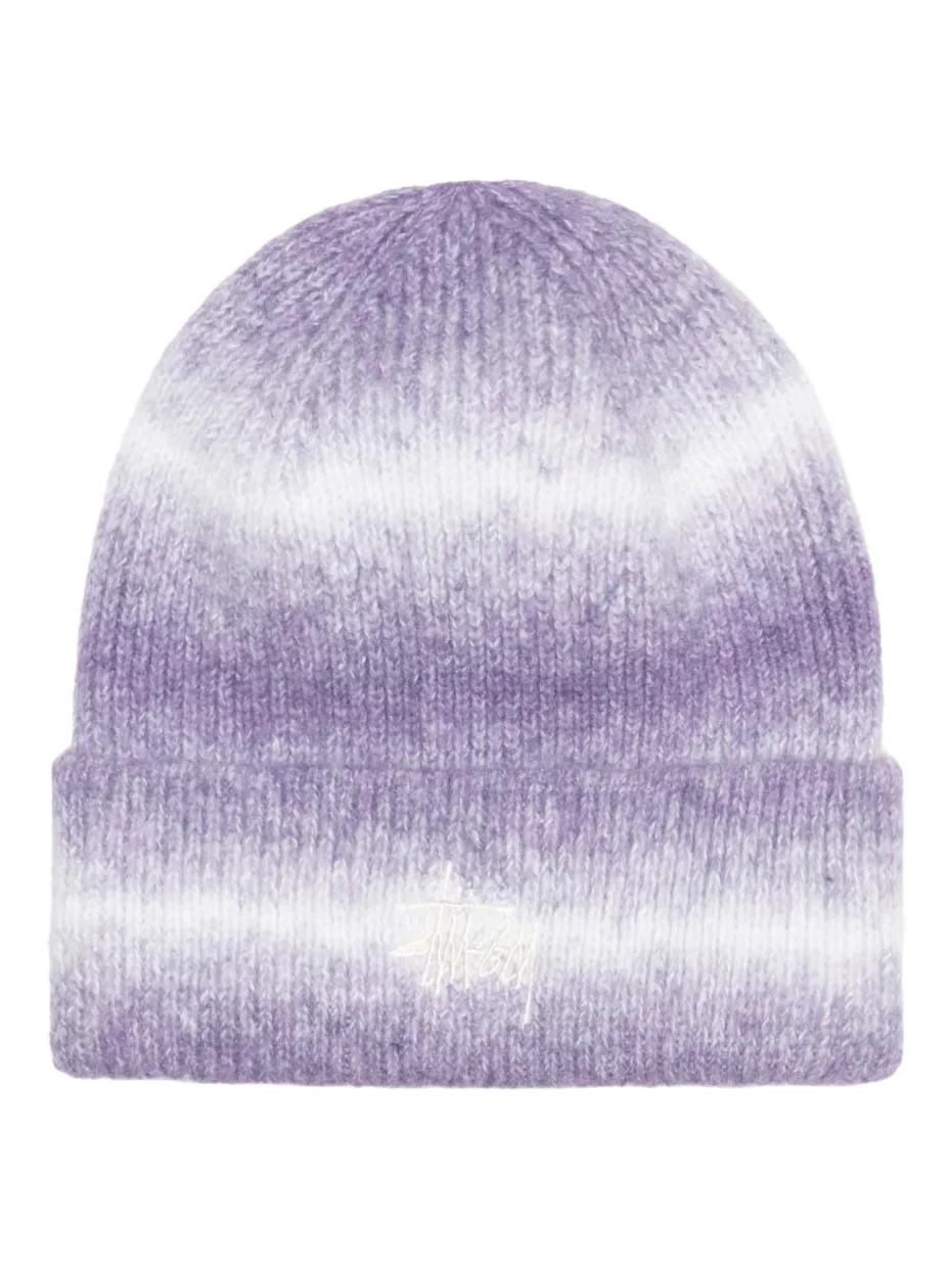 Stussy Cuff Basic Striped Beanie - Purple