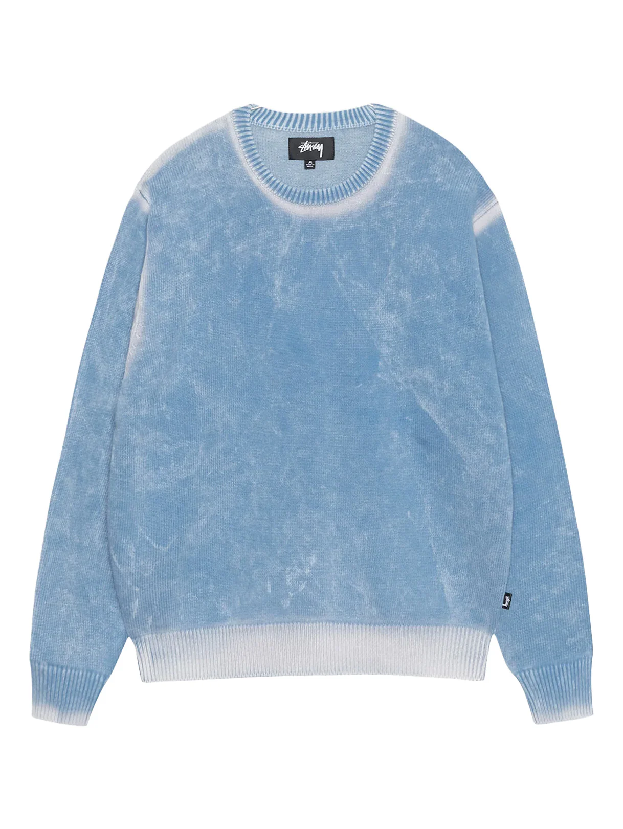 Stussy Faded Cotton Knit Crew - Blue
