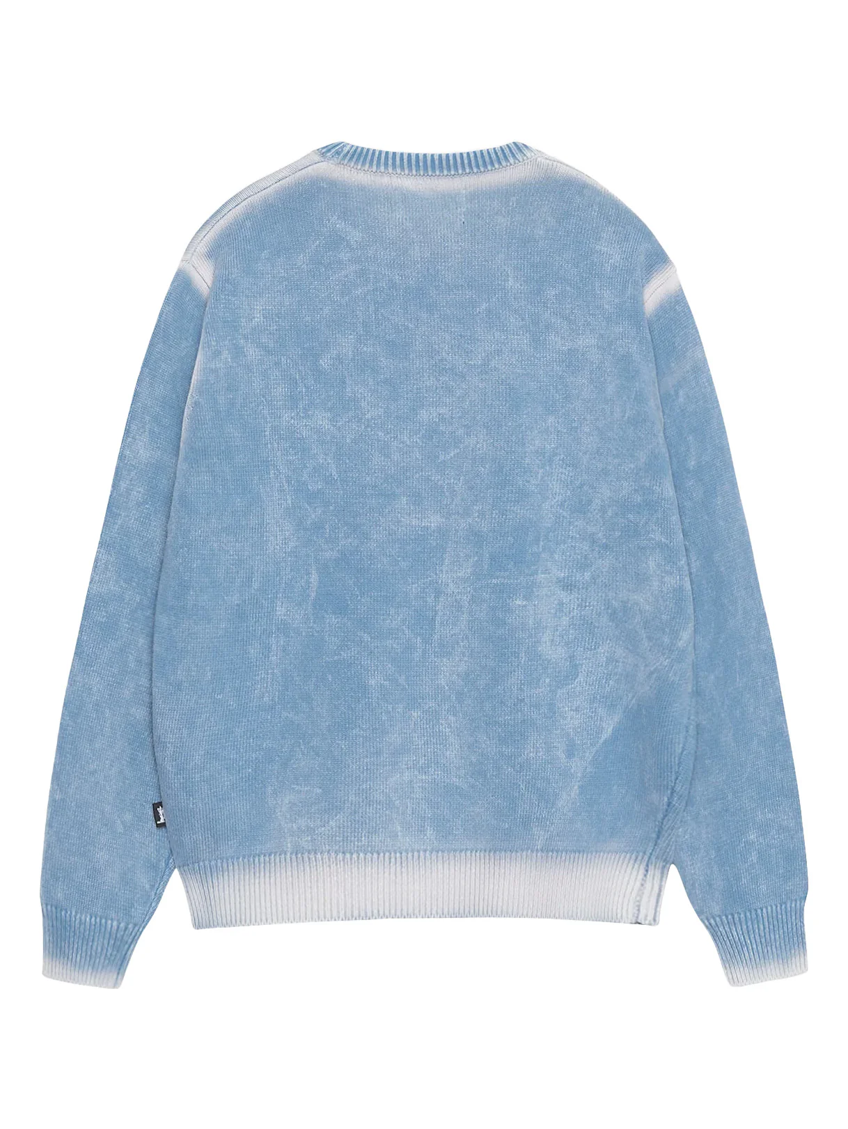 Stussy Faded Cotton Knit Crew - Blue - Image 2