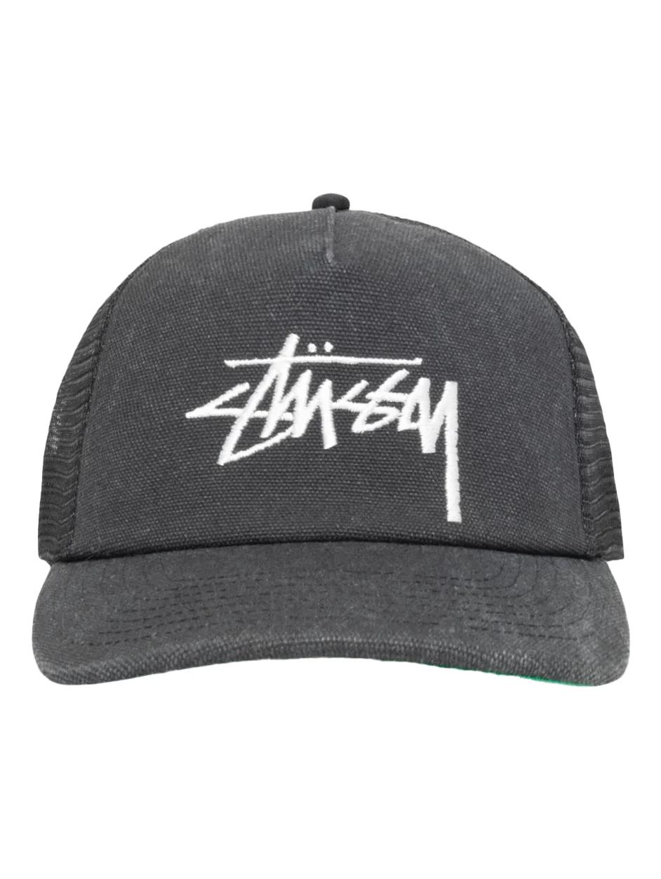 Stussy Mid Depth Big Stock Mesh Cap - Black