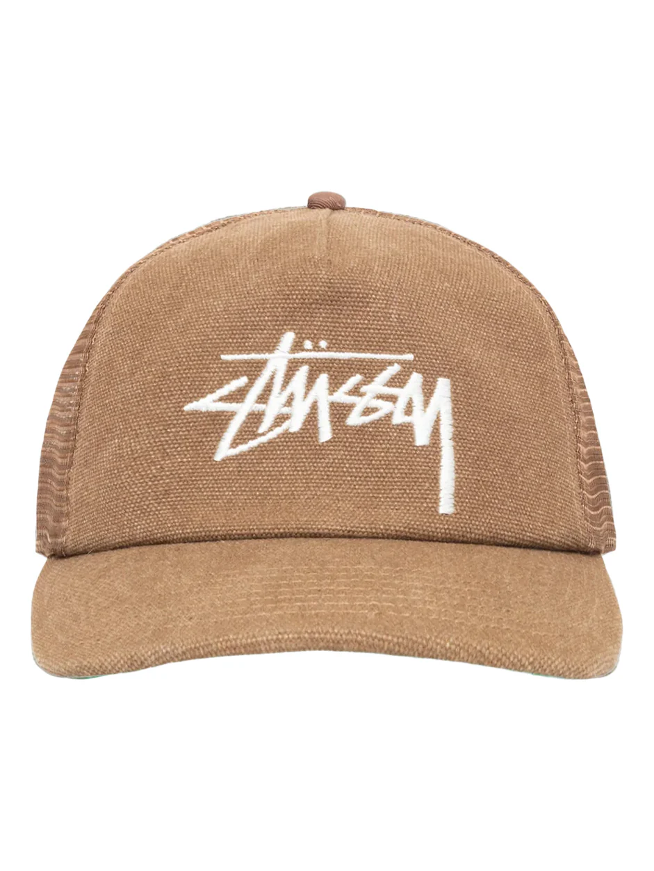 Stussy Mid Depth Big Stock Mesh Cap - Brown