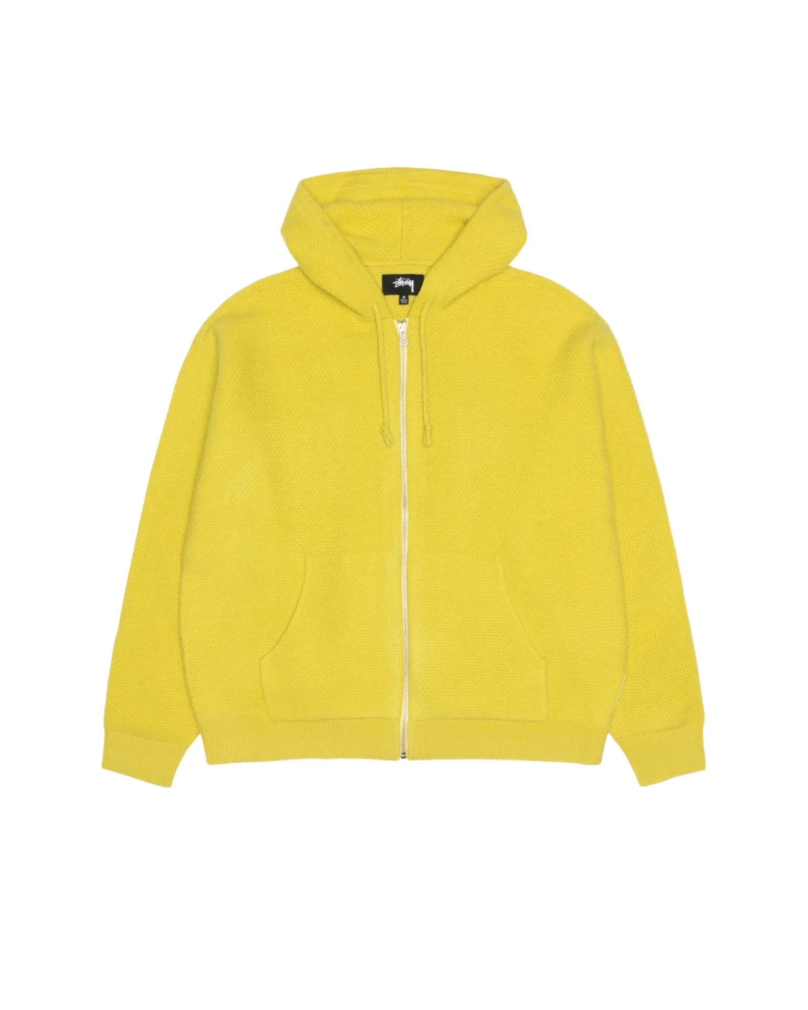 Stussy Textured Zip Hooded Sweater - Yellow