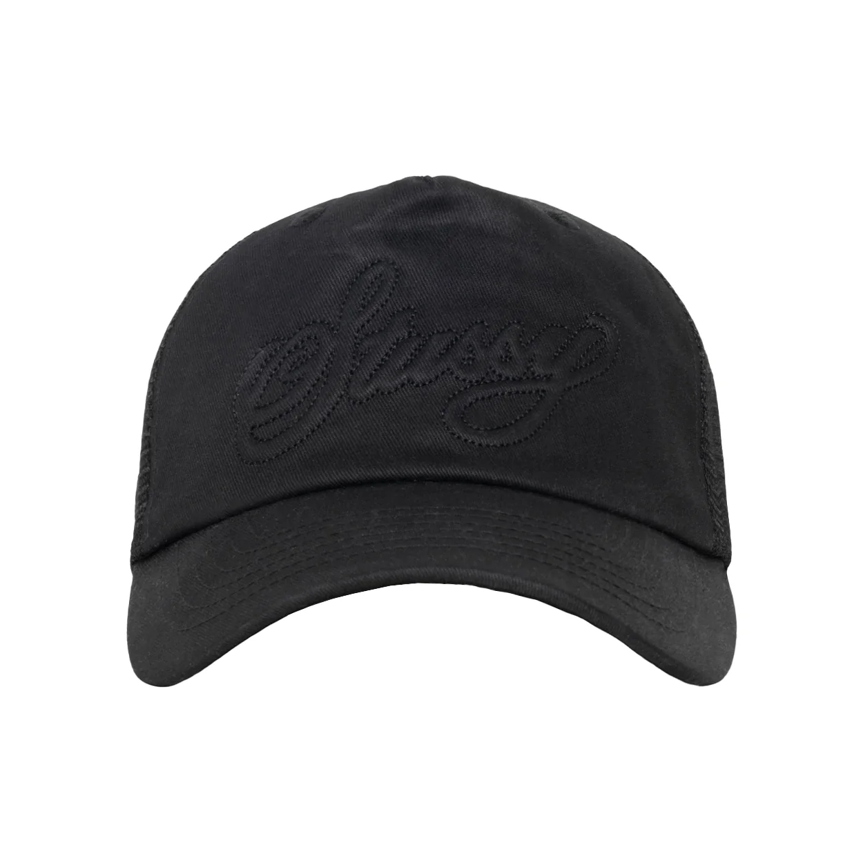 Stussy Trucker Cursive Stitch - Black