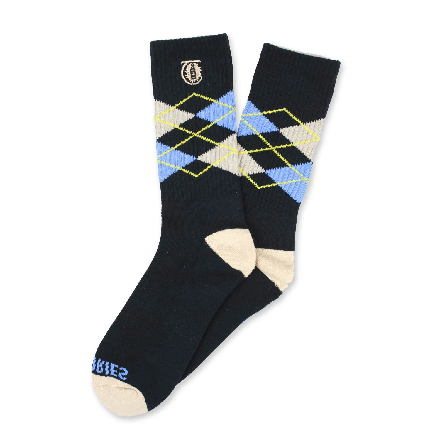 Theories Argyle Sock - Black & Lavender