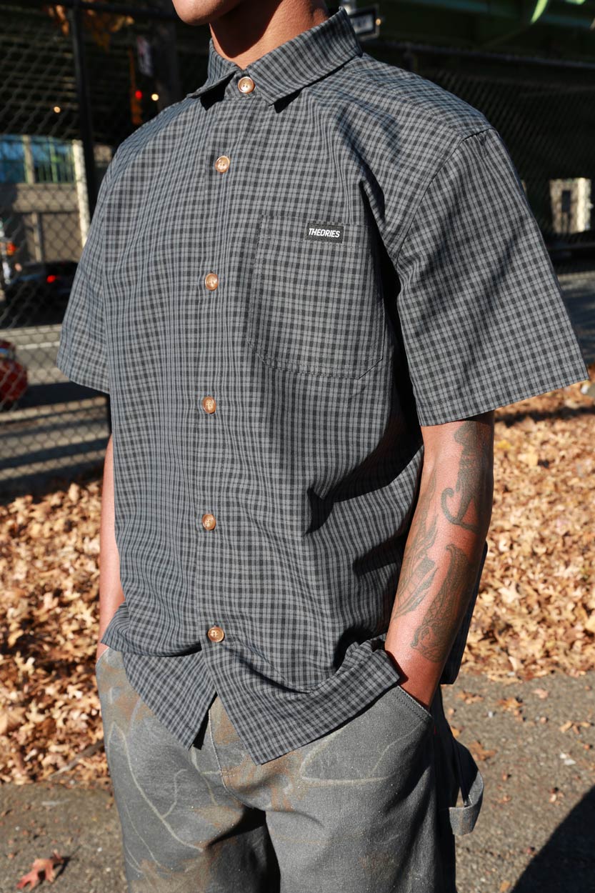 Theories Avignon Flannel Button-Up Shirt - Azure Blue - Image 4