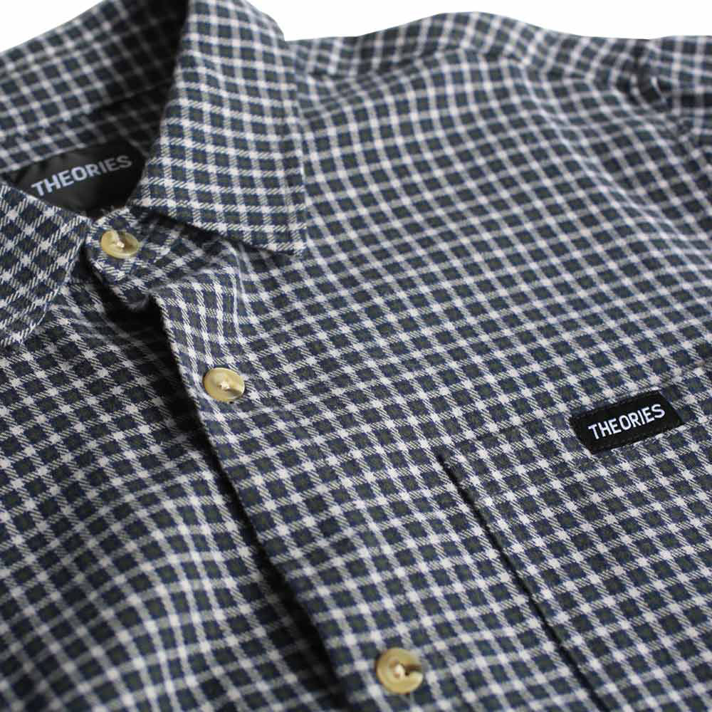 Theories Avignon Flannel Button-Up Shirt - Sea - Image 3