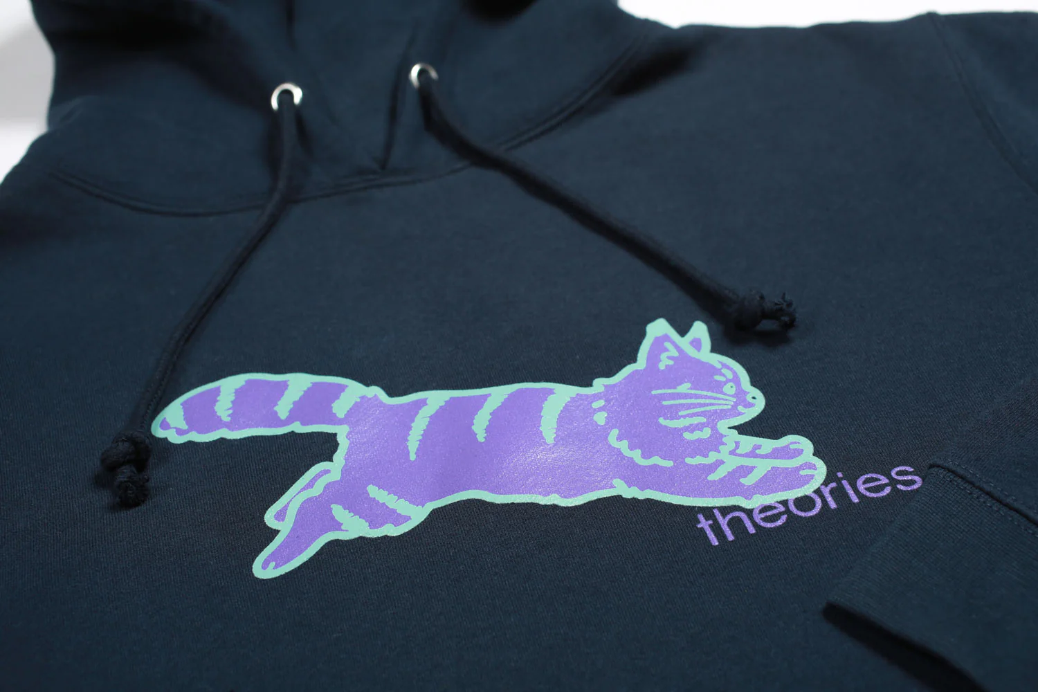 Theories Conscious Kitty Hoodie - Washed Navy - Image 2